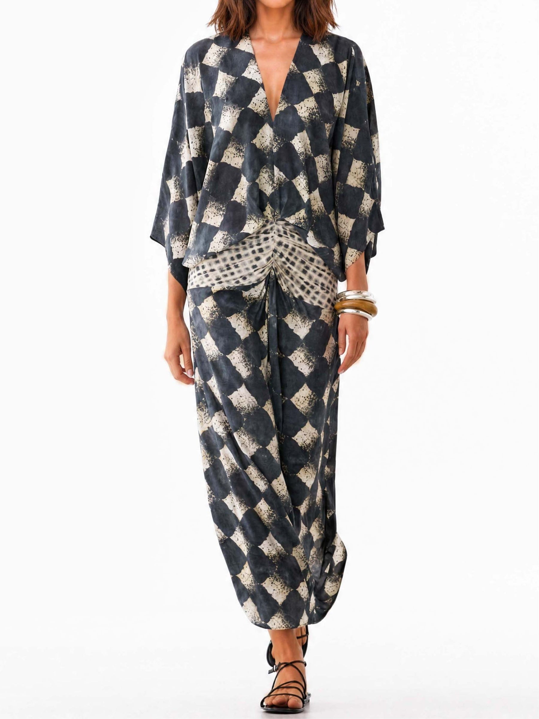 Maelia | Mediterranean Mosaic Maxi Dress