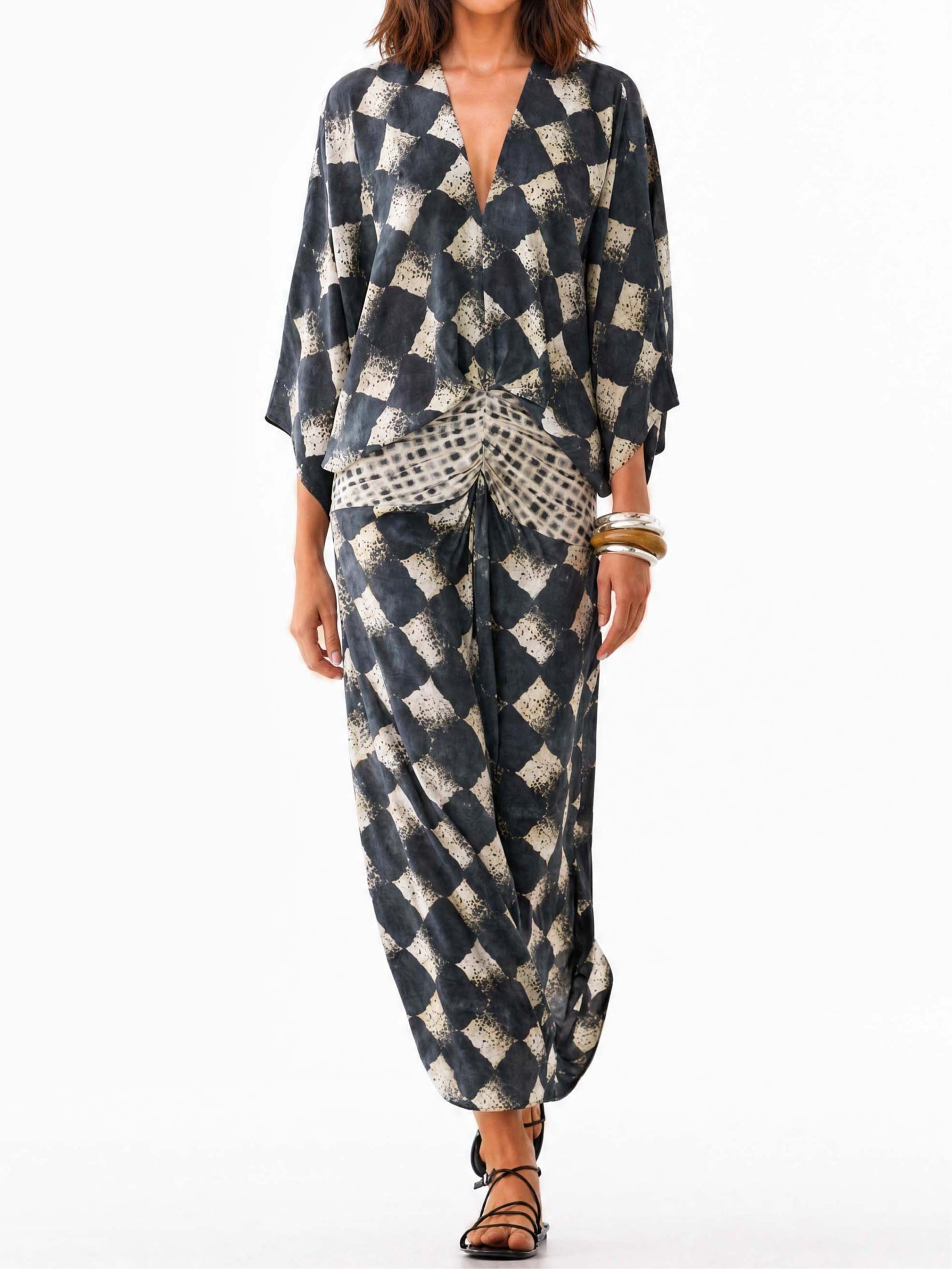 Maelia | Mediterranean Mosaic Maxi Dress