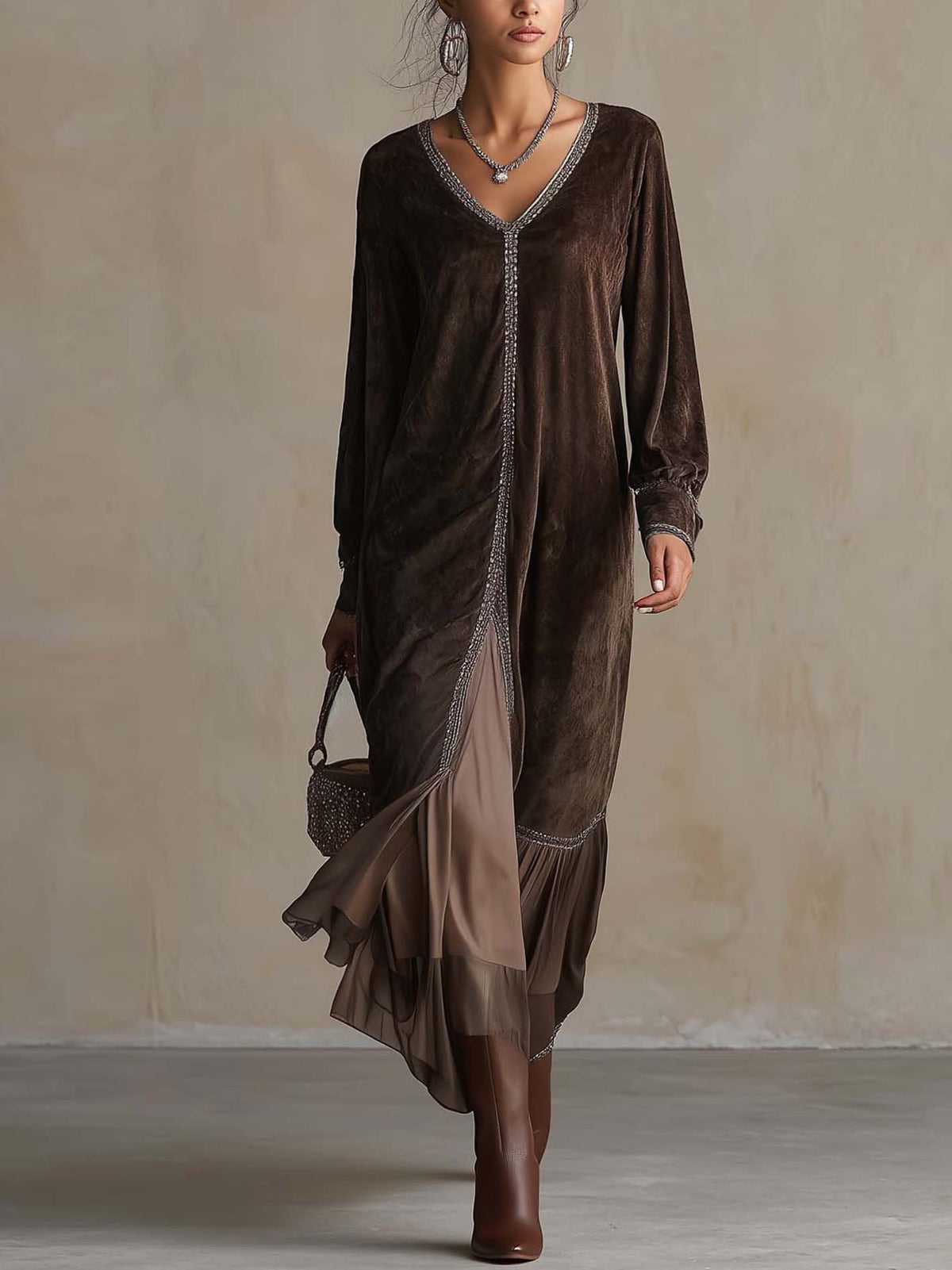 Teresa | Relaxed V-Neck Midi Dress