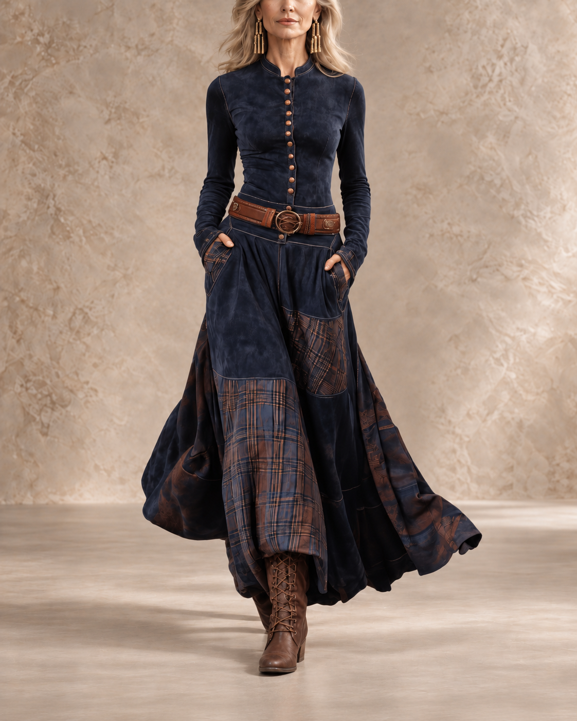 Helena Ivy | Suede Maxi Dress