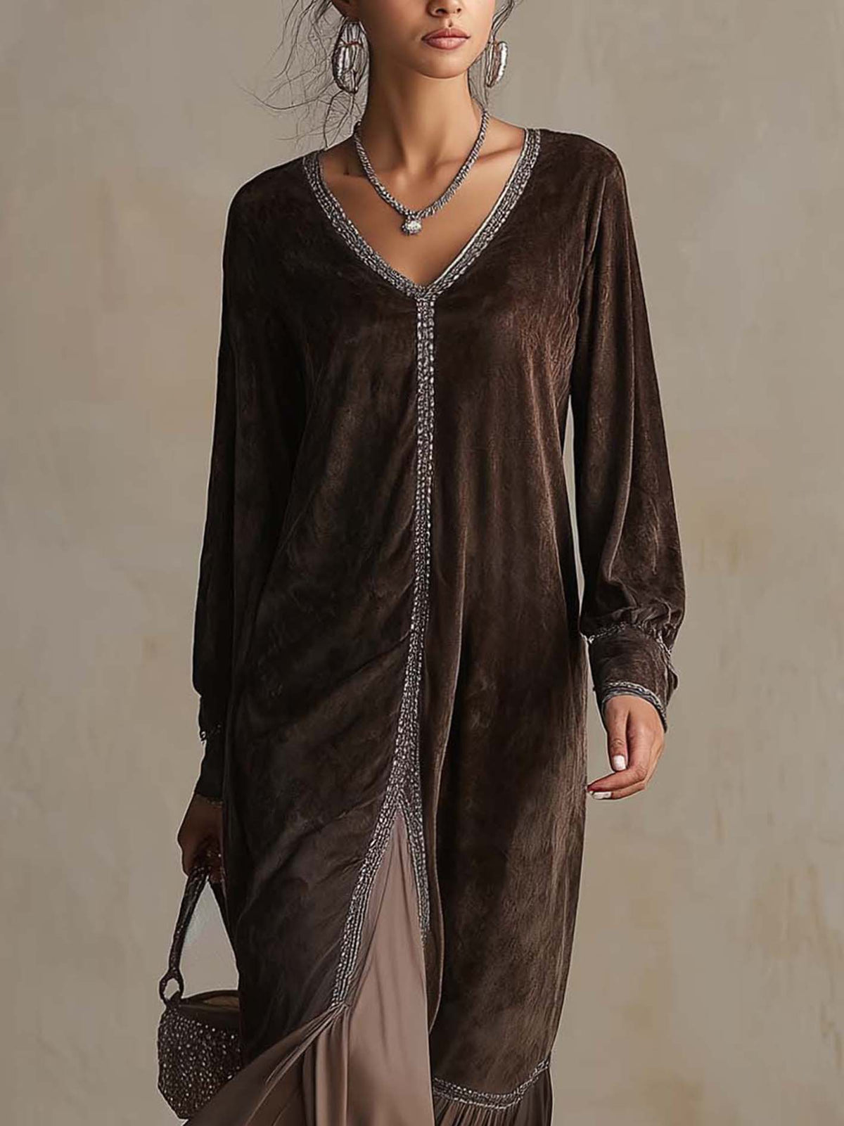Teresa | Relaxed V-Neck Midi Dress