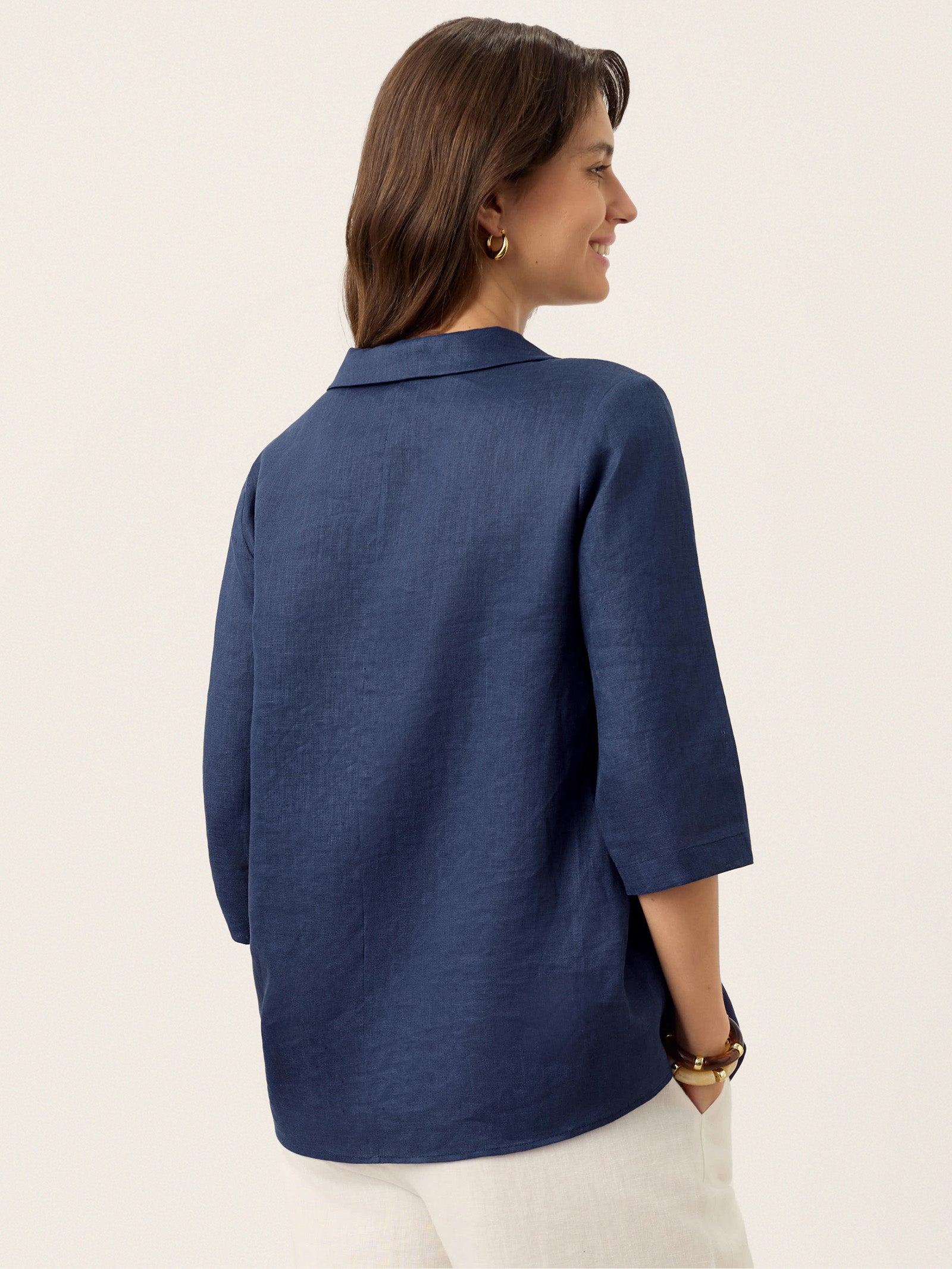 Ottilie | Linen Asymmetric Collar Top