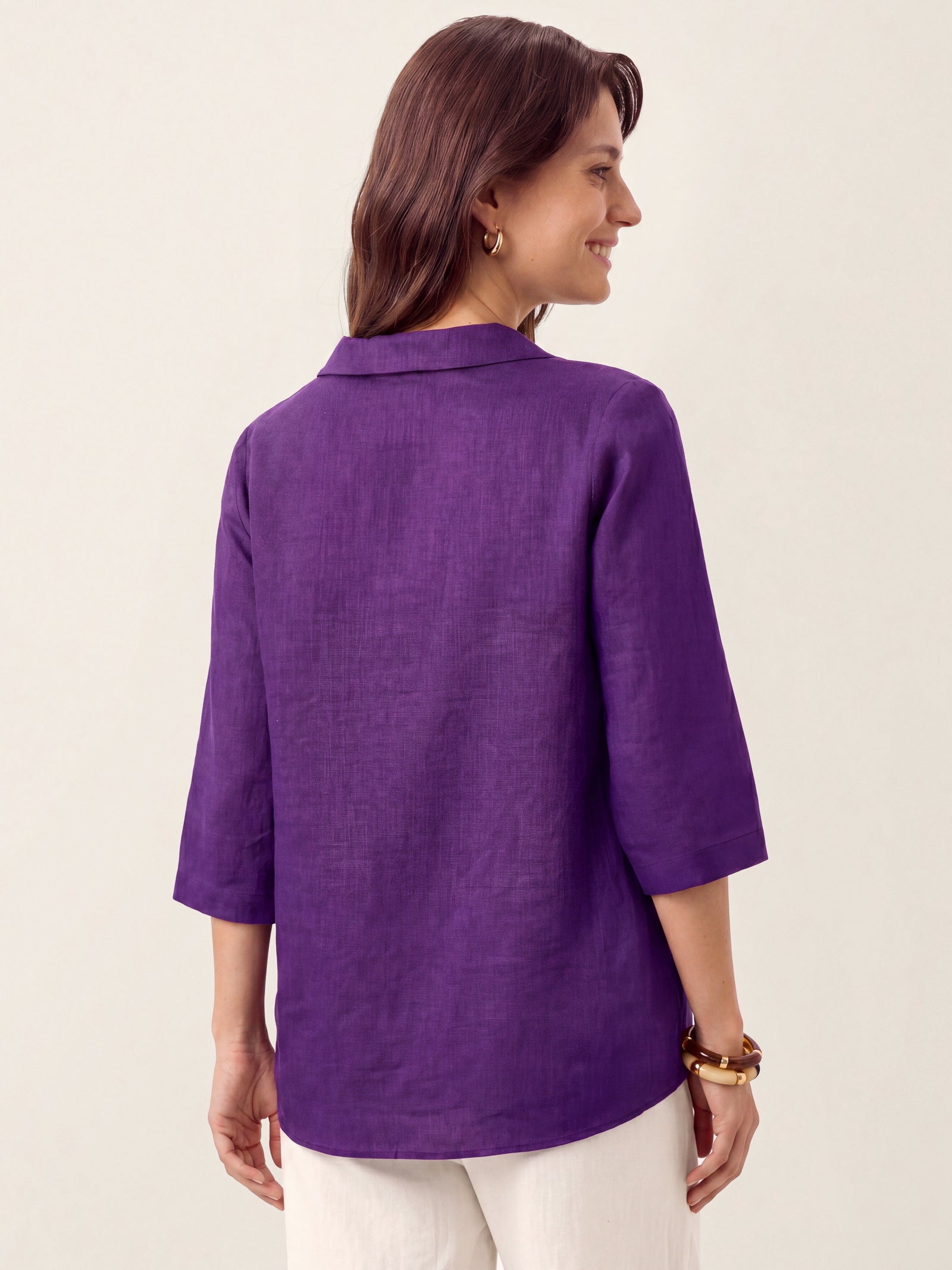 Ottilie | Linen Asymmetric Collar Top