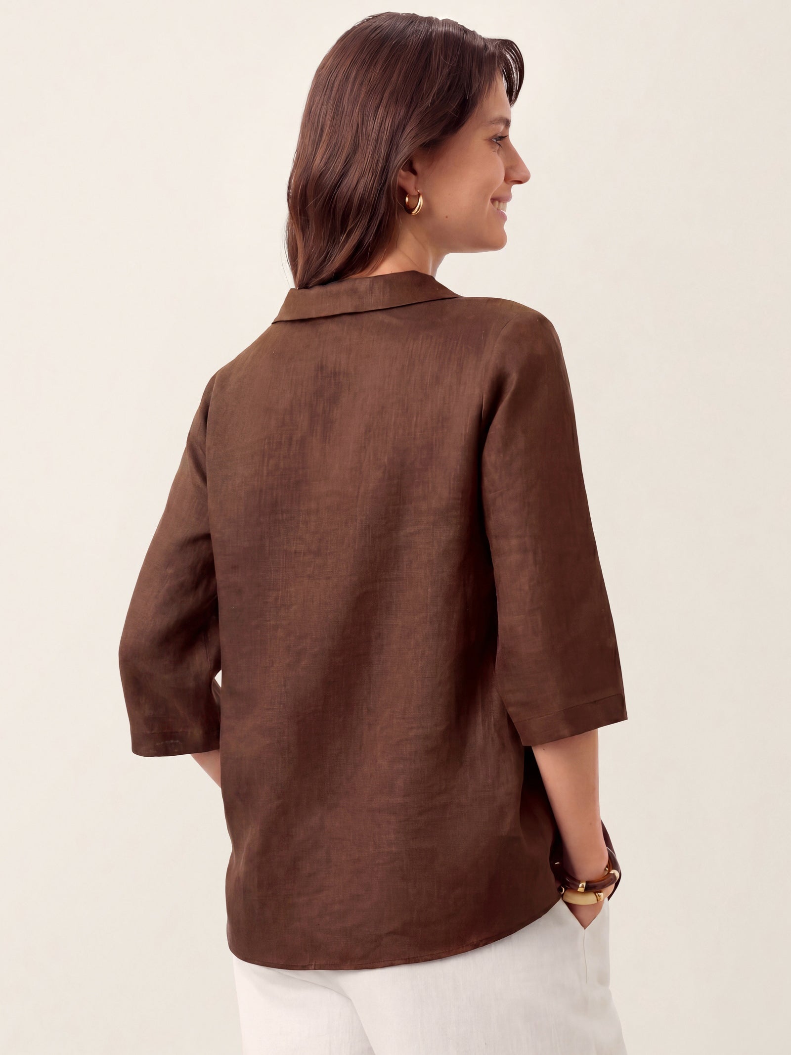 Ottilie | Linen Asymmetric Collar Top