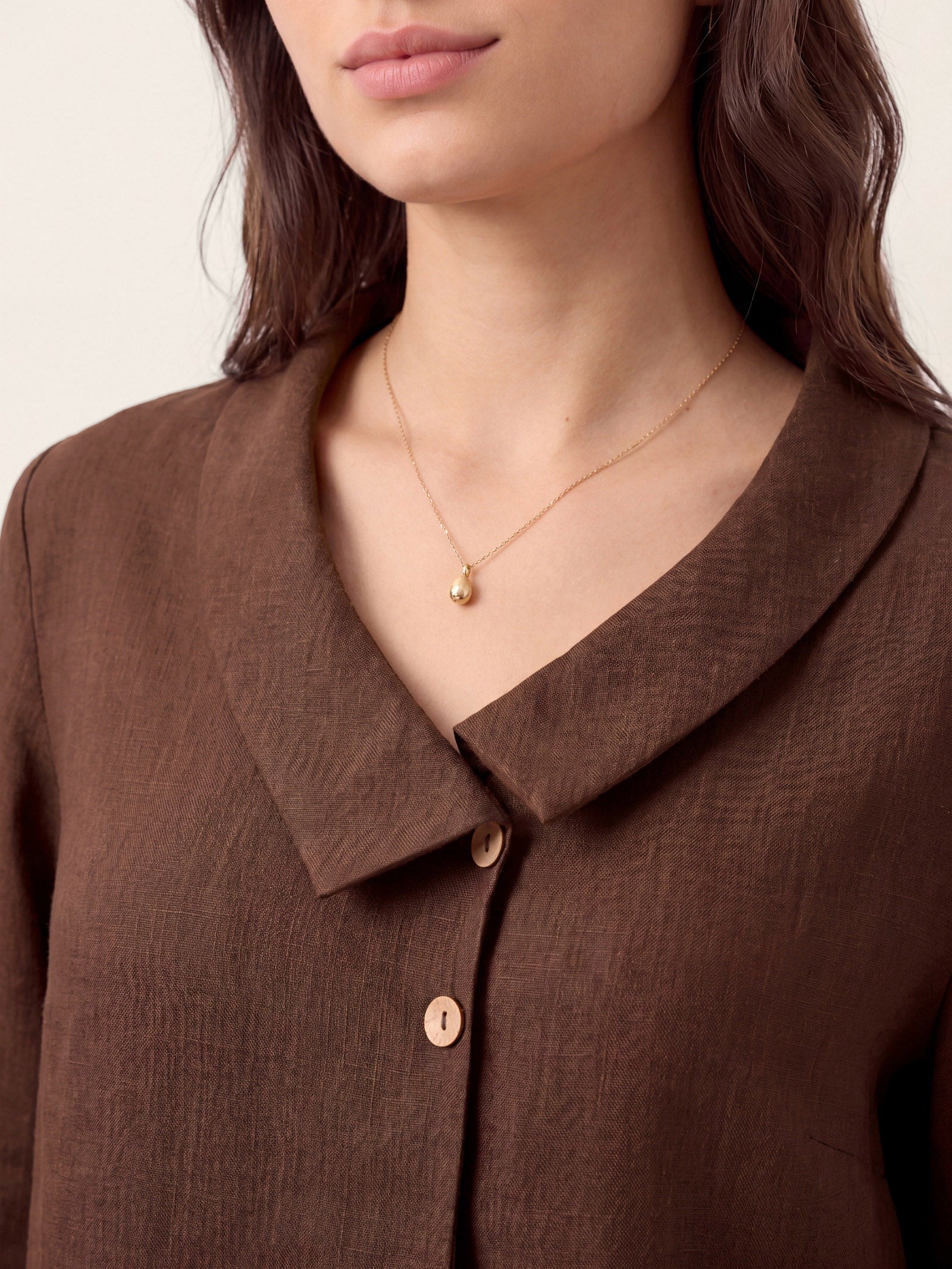 Ottilie | Linen Asymmetric Collar Top