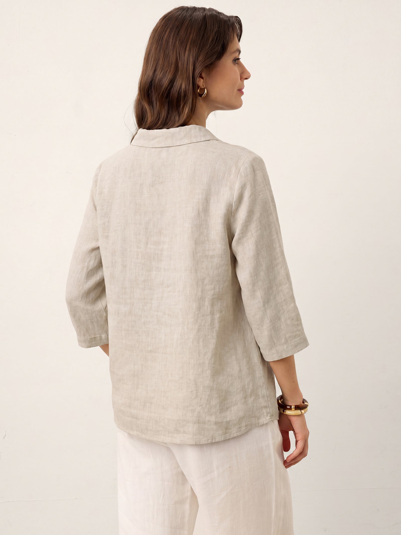 Ottilie | Linen Asymmetric Collar Top
