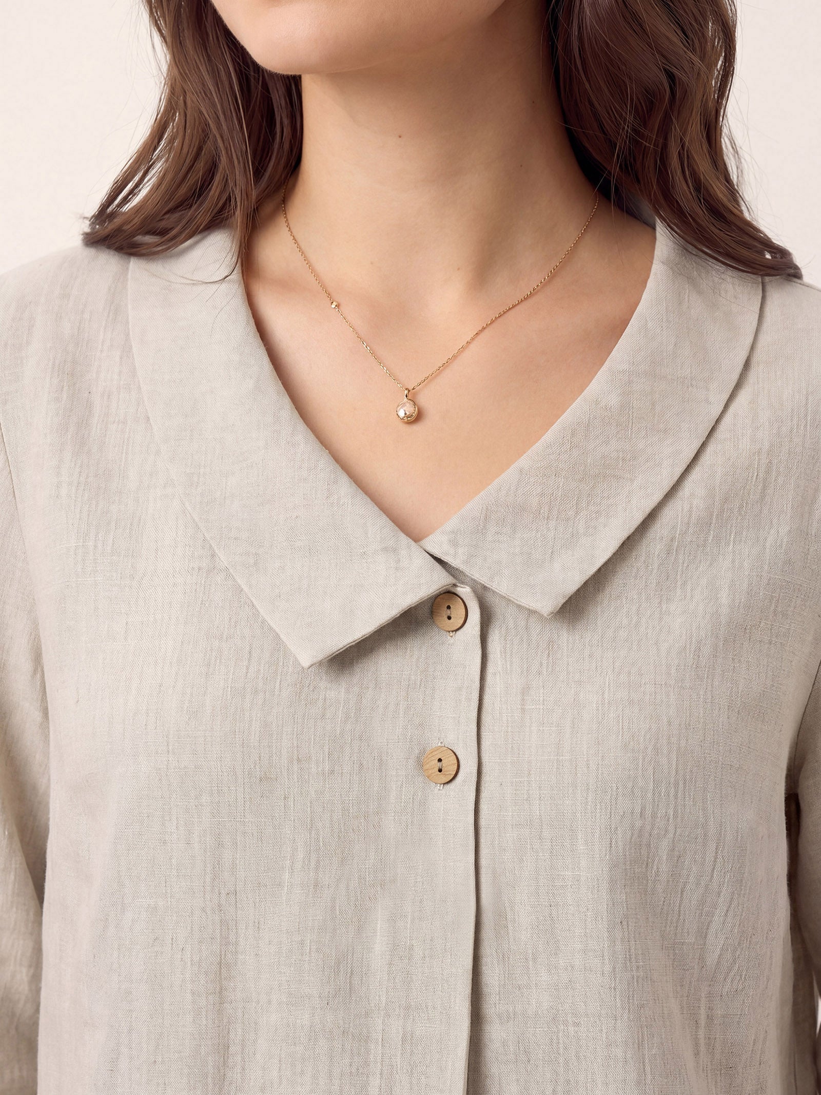 Ottilie | Linen Asymmetric Collar Top
