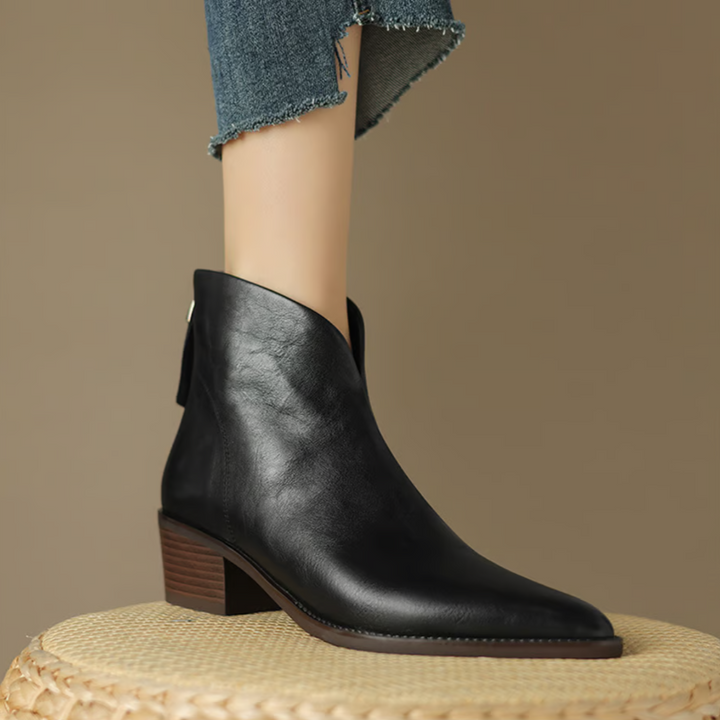 Claudine™ | Luxury Low Heel Ankle Boots