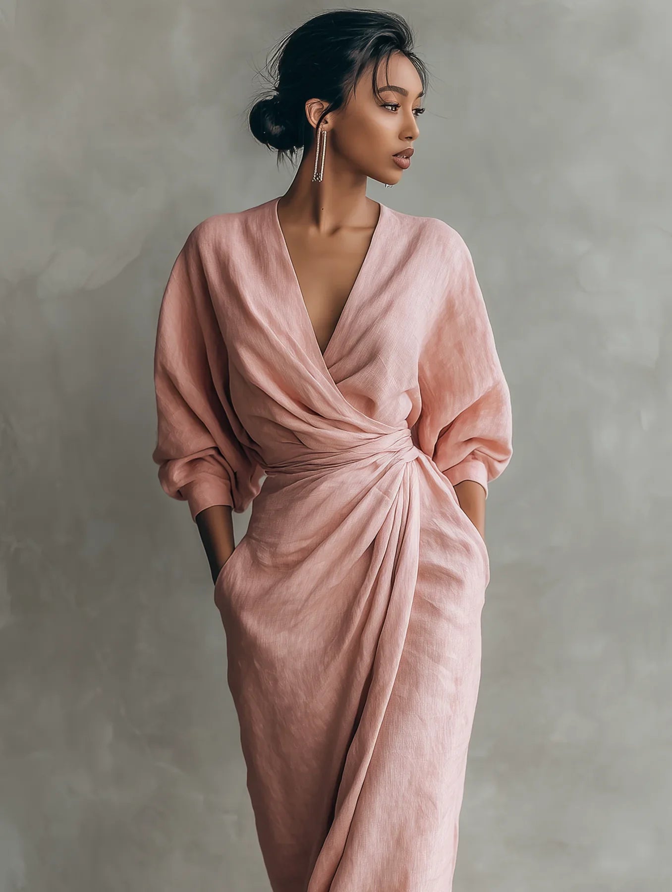 Noor | Simple V-Neck Maxi Dress