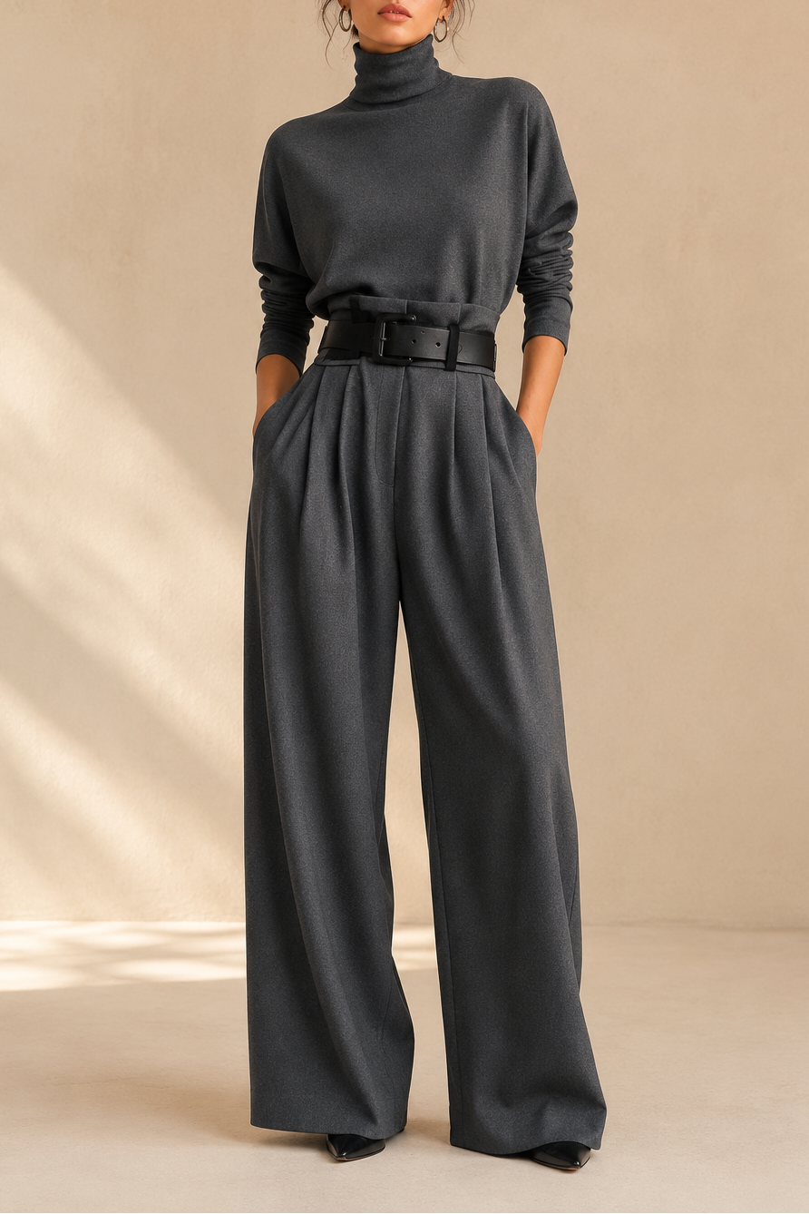 Ines | Turtleneck Sweater & Palazzo Pants Set