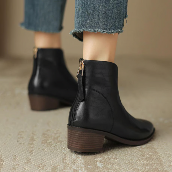 Claudine™ | Luxury Low Heel Ankle Boots
