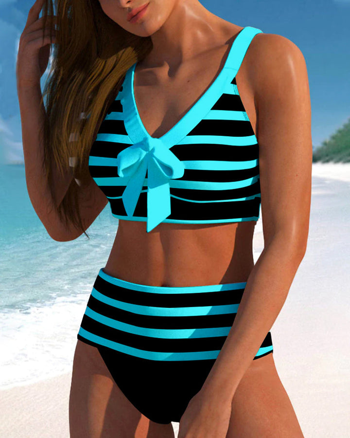 BÉIBHINN | HIGH-WAISTED STRIPED BIKINI