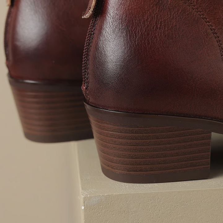 Claudine™ | Luxury Low Heel Ankle Boots