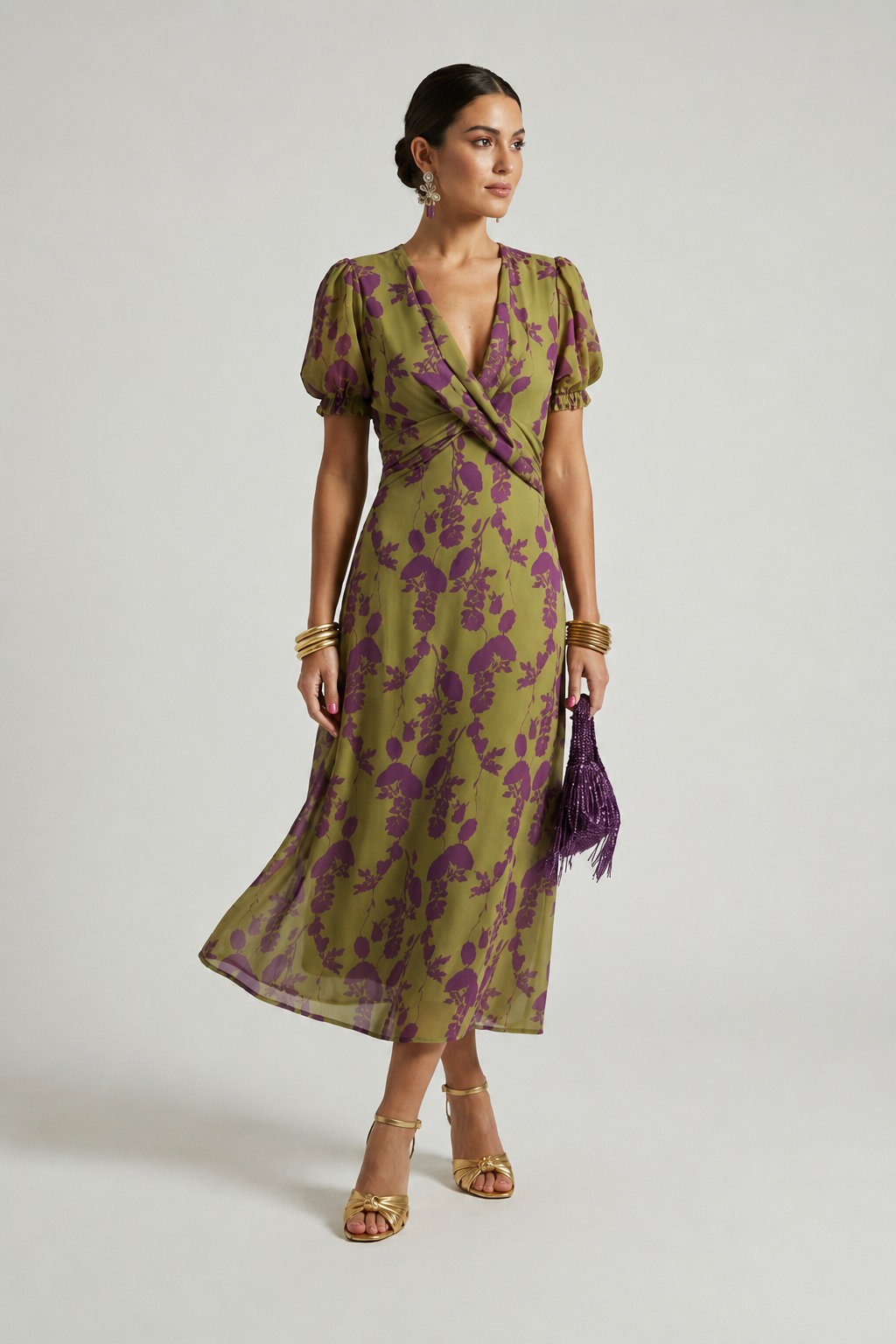 Olivia™ | Floral Wrap Midi Dress