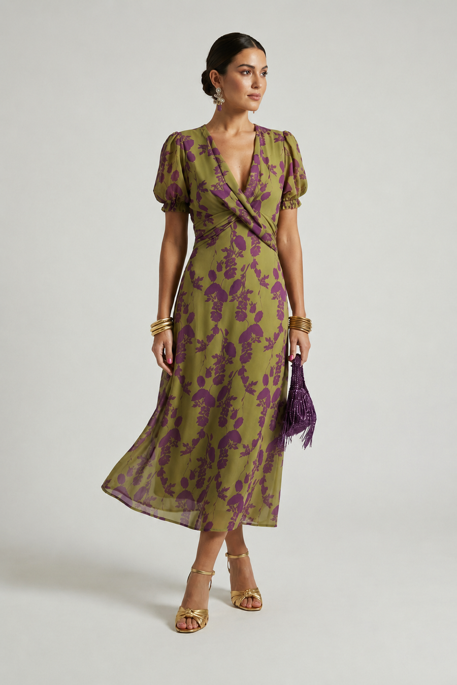 Olivia™ | Floral Wrap Midi Dress