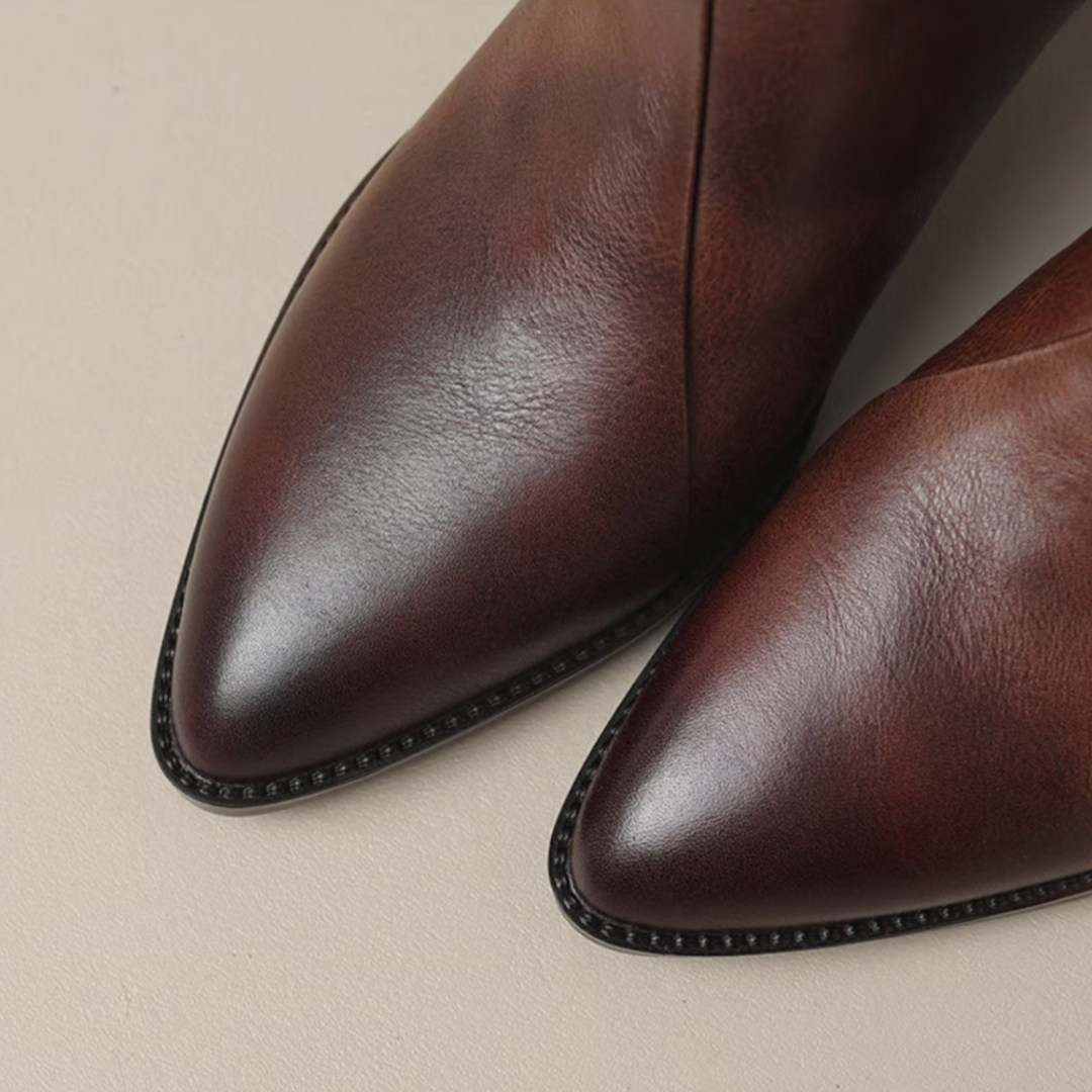 Claudine™ | Luxury Low Heel Ankle Boots