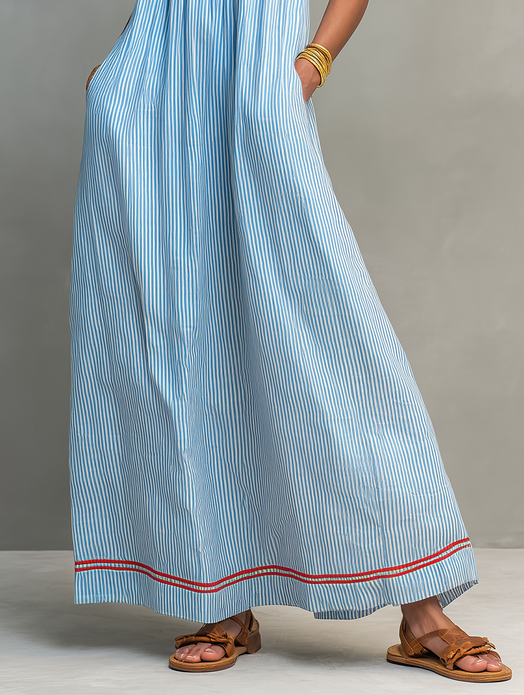 Aveline™ | Mediterranean Stripe Maxi Dress