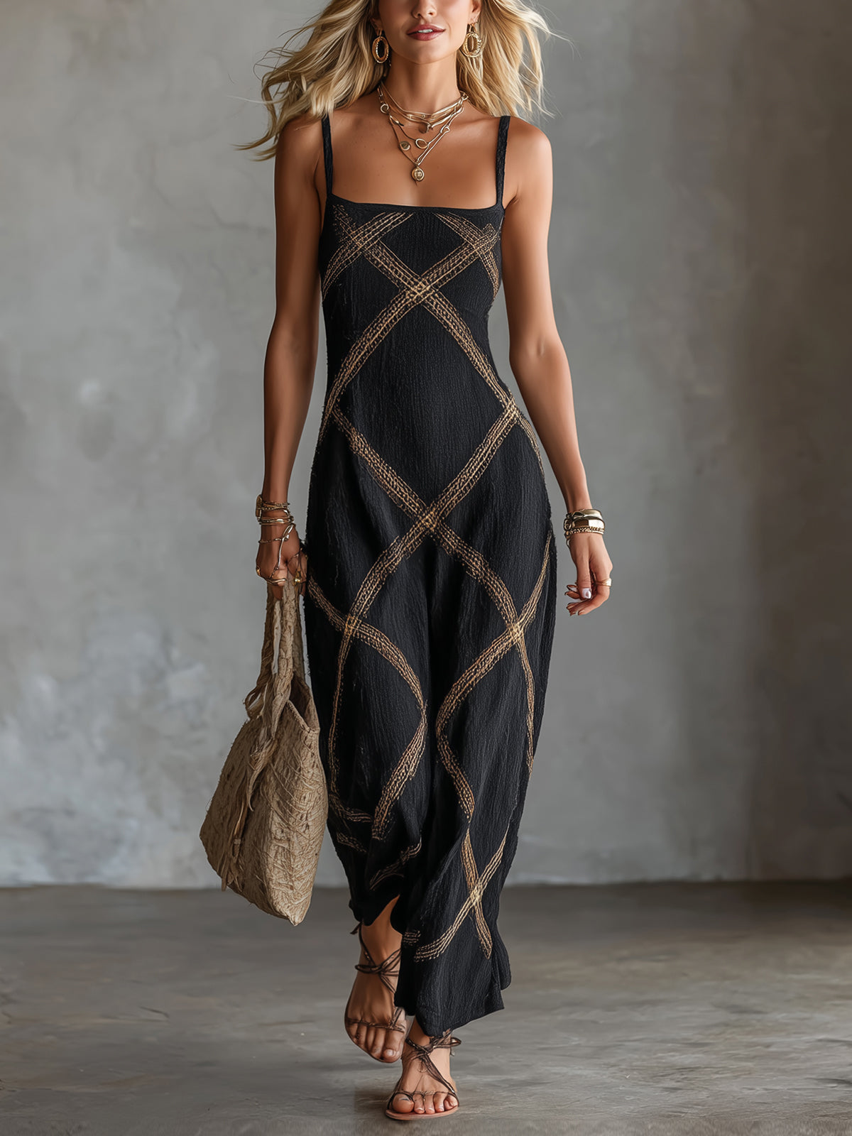 Vittoria | Geometric Print Maxi Dress