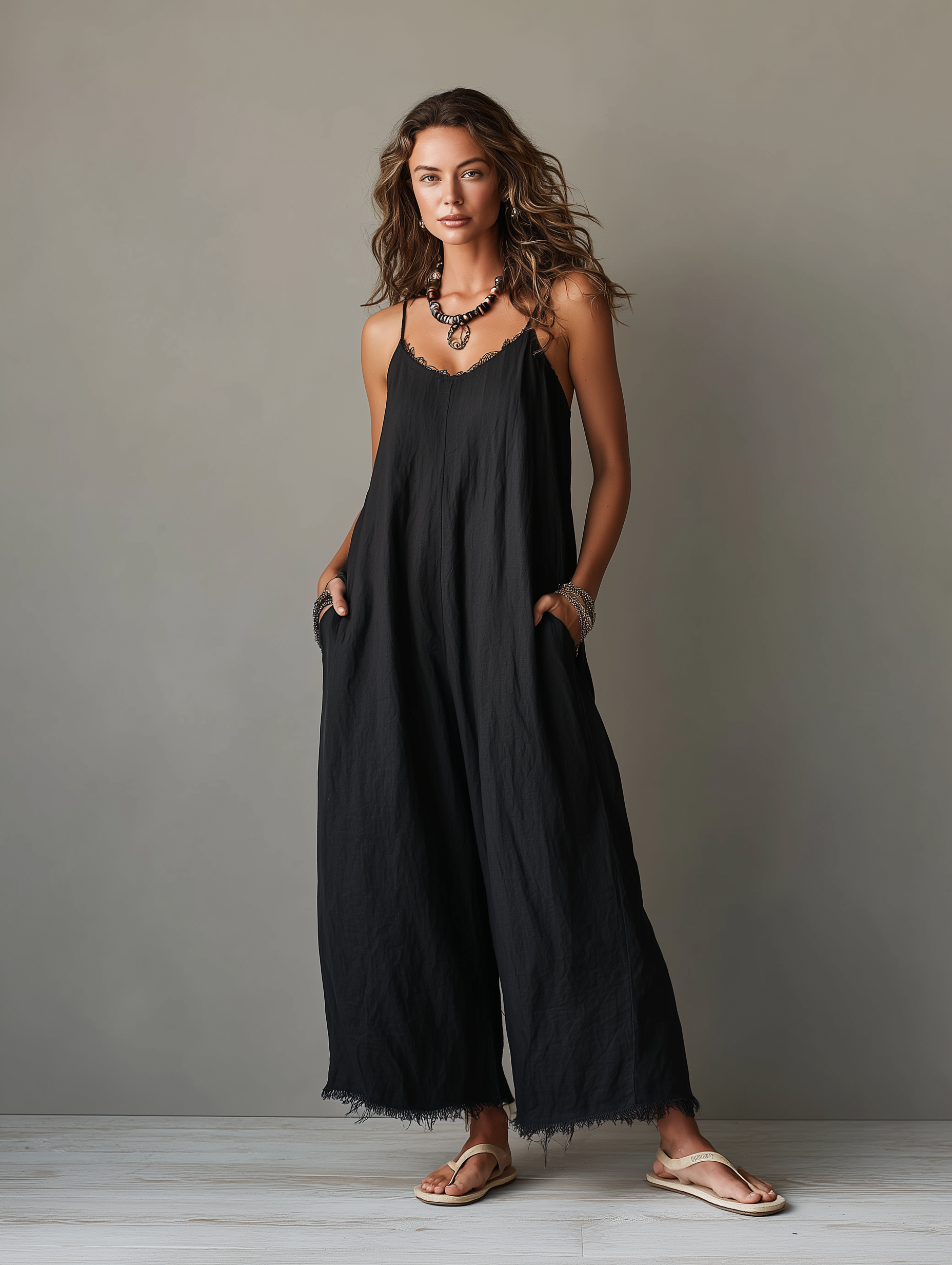 Pascale | Minimalist Linen-Blend Jumpsuit