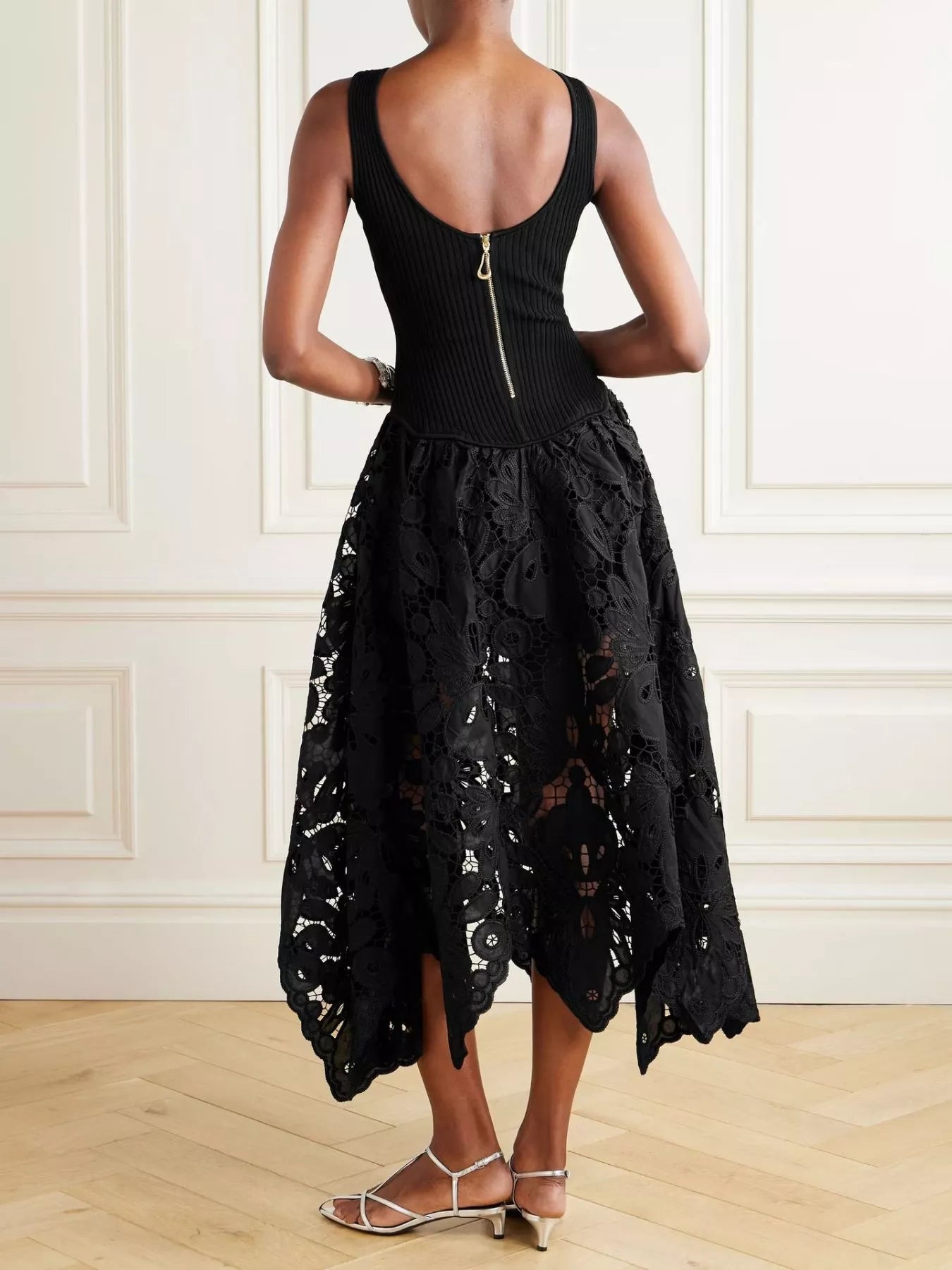 Bianca | Ribbed Crochet Midi Dress