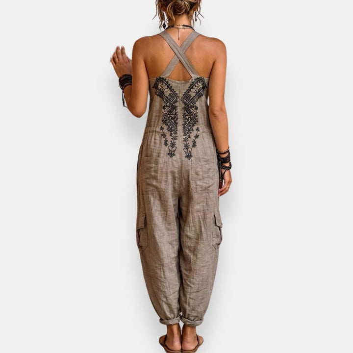 Aria™ | Bohemian Embroidered Jumpsuit