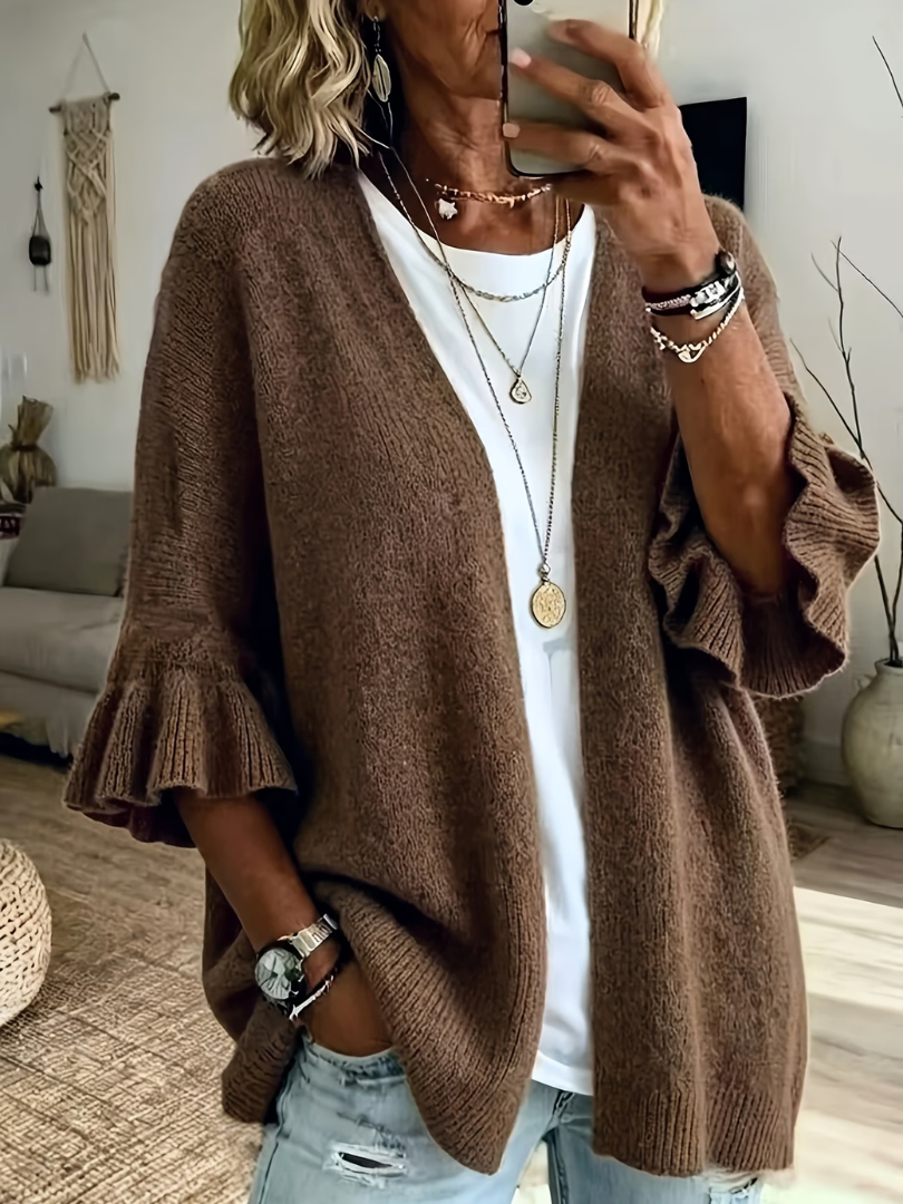 Marisol | Knit Vest with Ruffle Sleeves