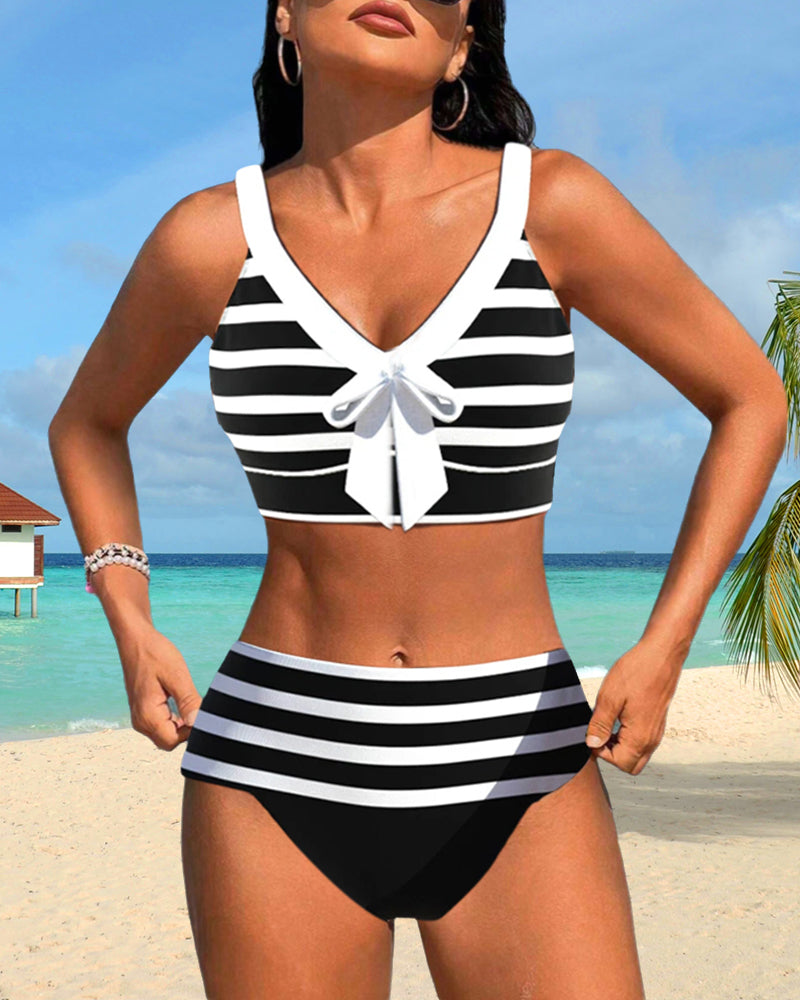 BÉIBHINN | HIGH-WAISTED STRIPED BIKINI
