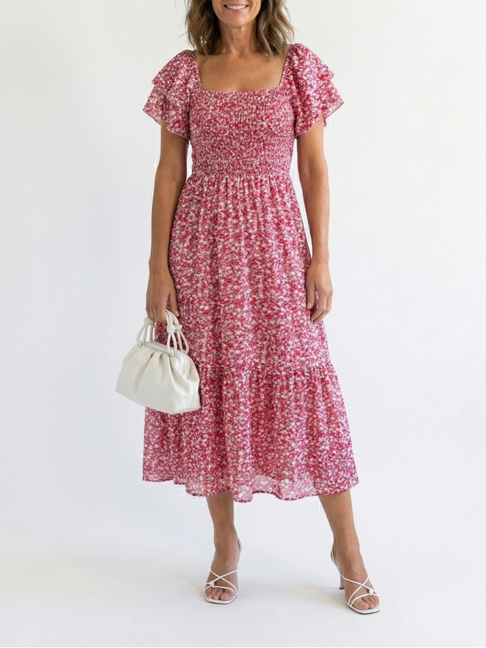 Ainhoa | Off-Shoulder Floral Midi Dress