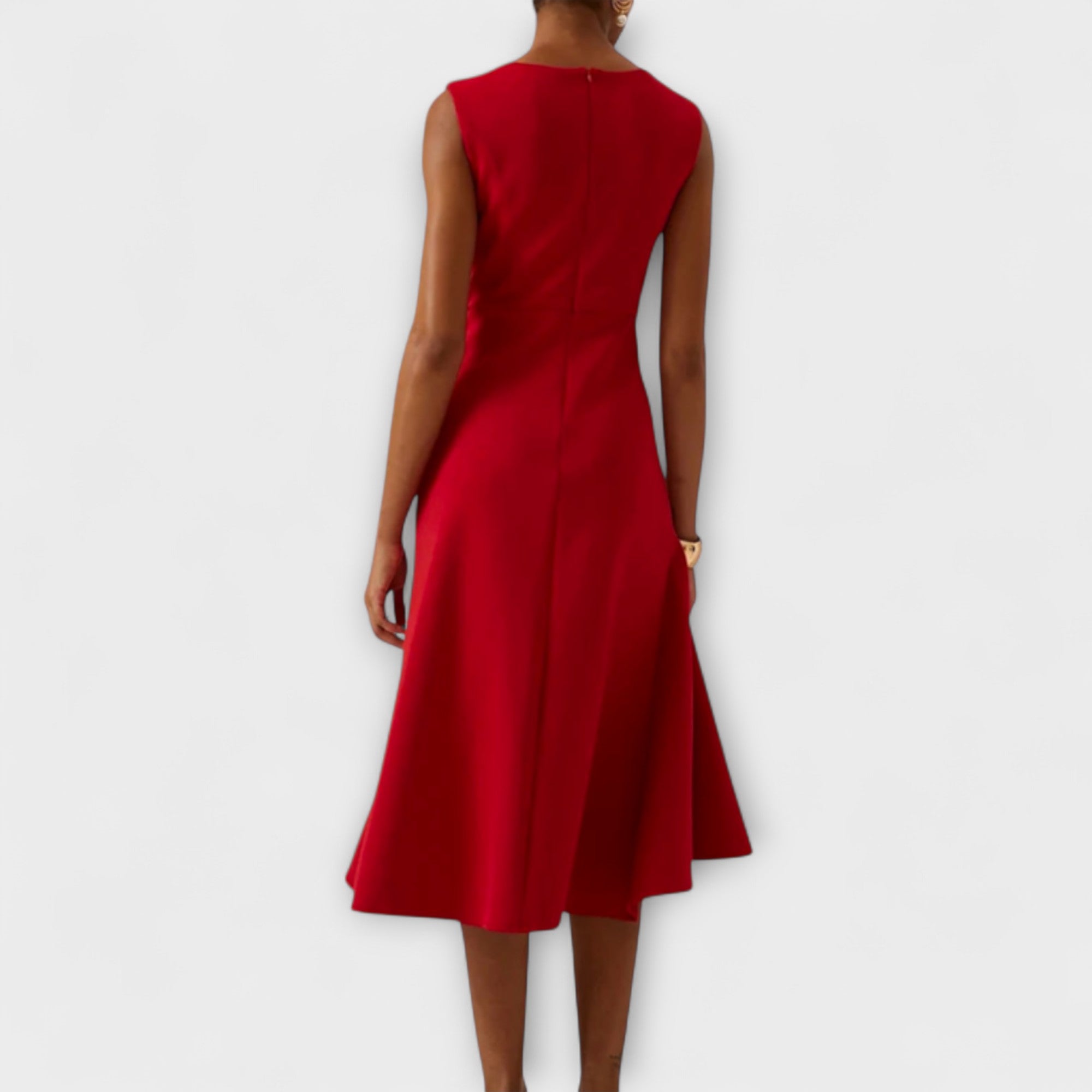 Delphine™ | Asymmetric Ruffle Midi Dress