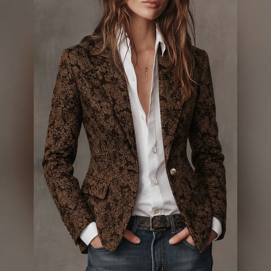 Rosamund | Fitted Jacquard Blazer