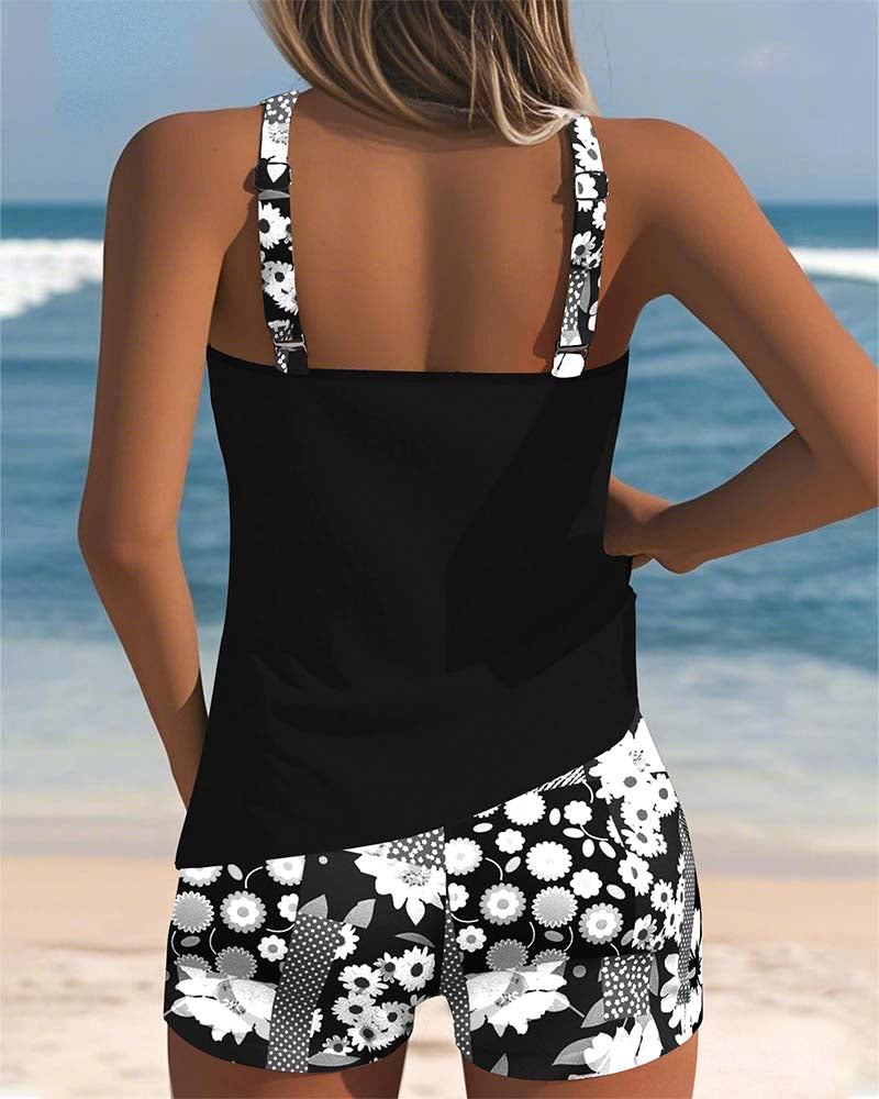 DAMHNAIT | TWO-PIECE SWIMSUIT SET WITH SHORTS