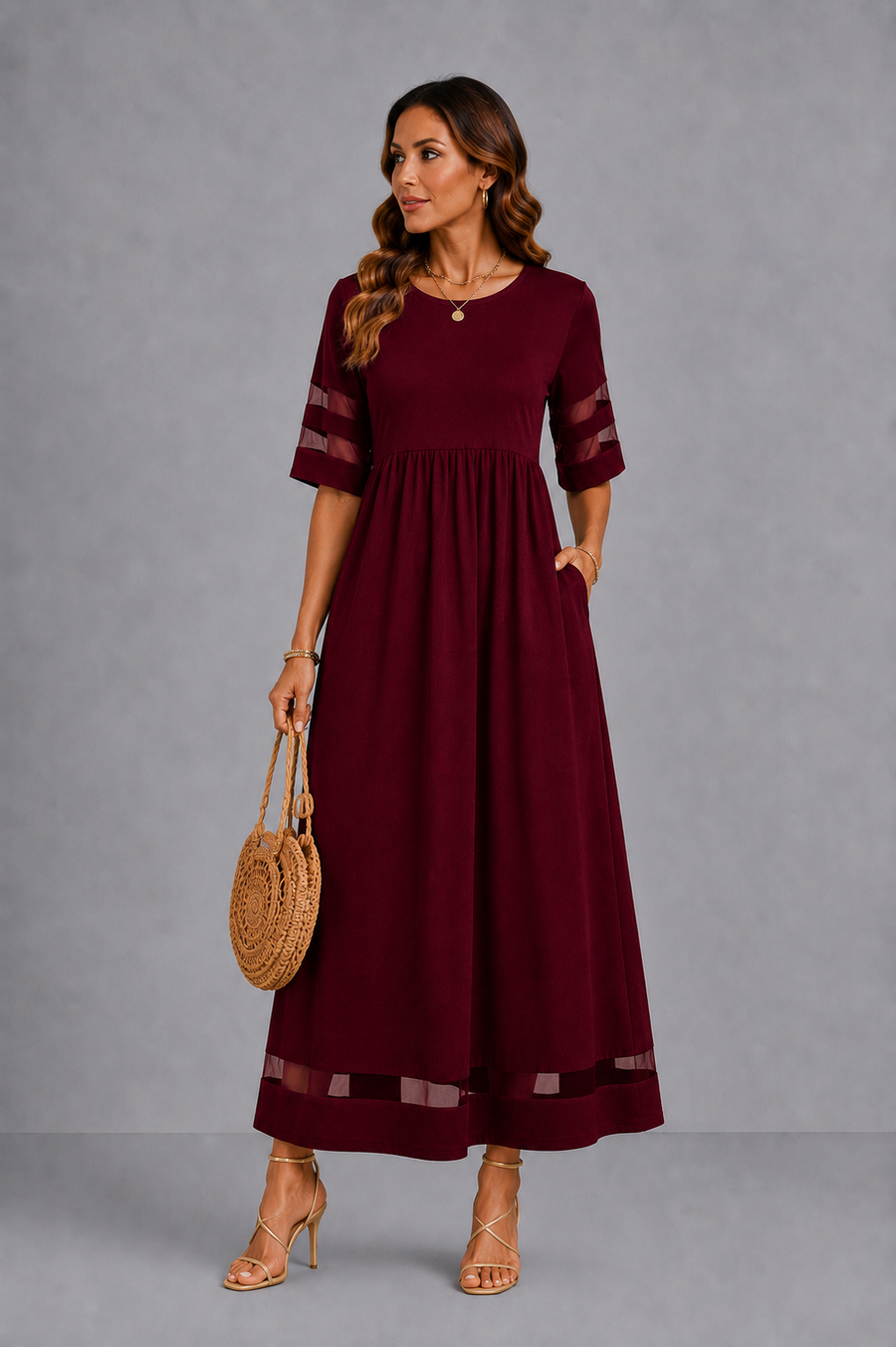 Aubrey | Empire Waist Midi Dress