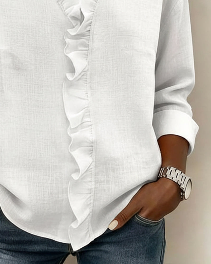 Camille | Ruffle V-Neck Blouse