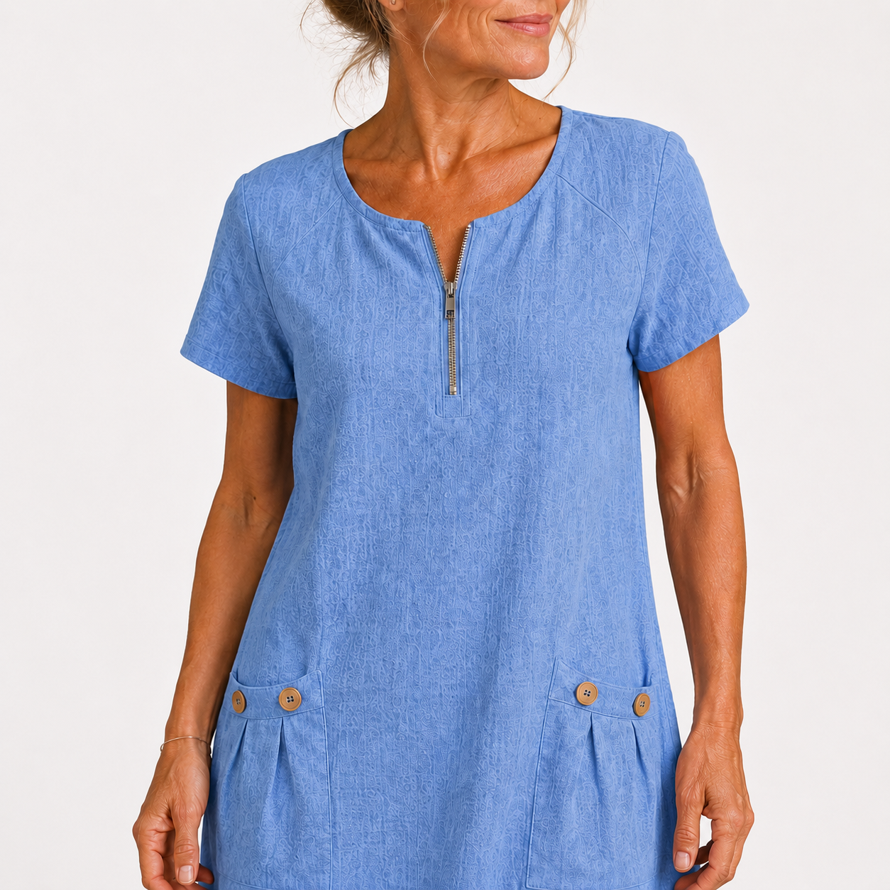Eliana™ | Cotton & Linen Zip Dress