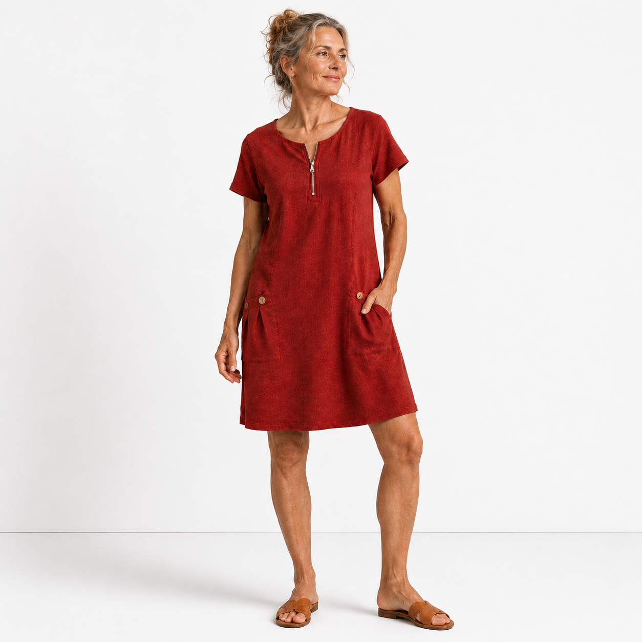 Eliana™ | Cotton & Linen Zip Dress