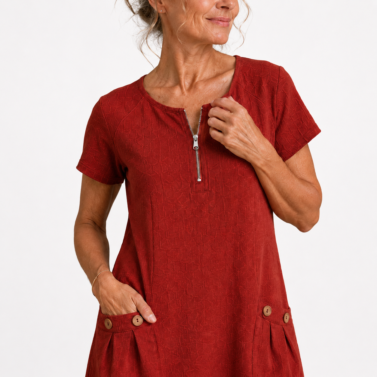 Eliana™ | Cotton & Linen Zip Dress
