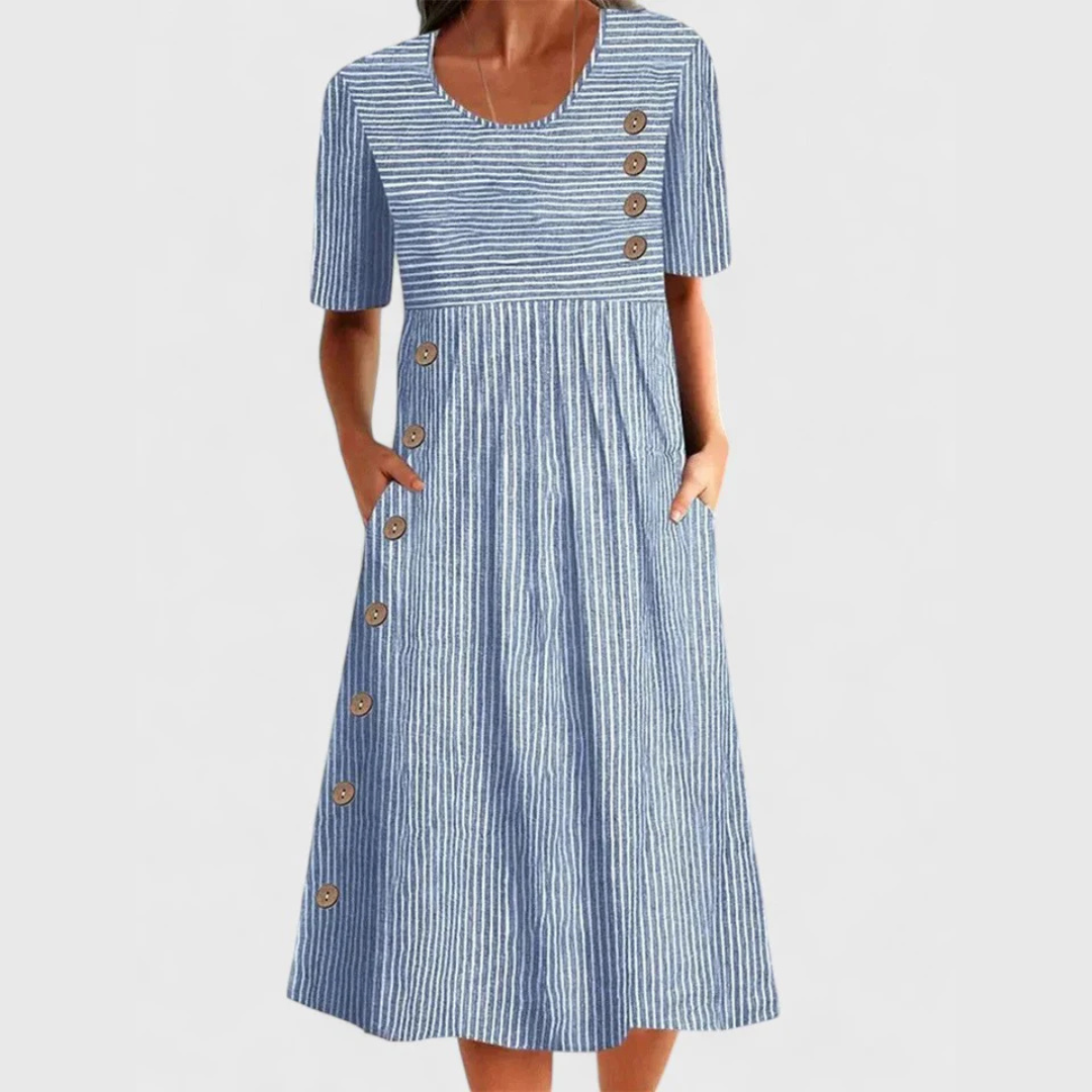 Julia™ | Classic Striped Midi Dress