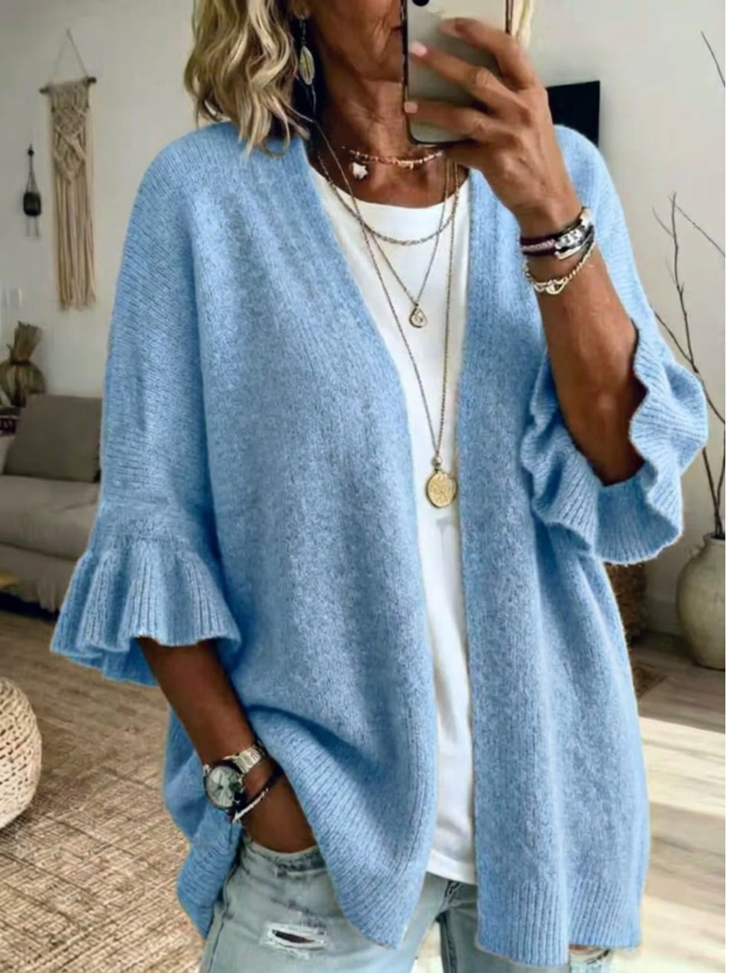 Marisol | Knit Vest with Ruffle Sleeves