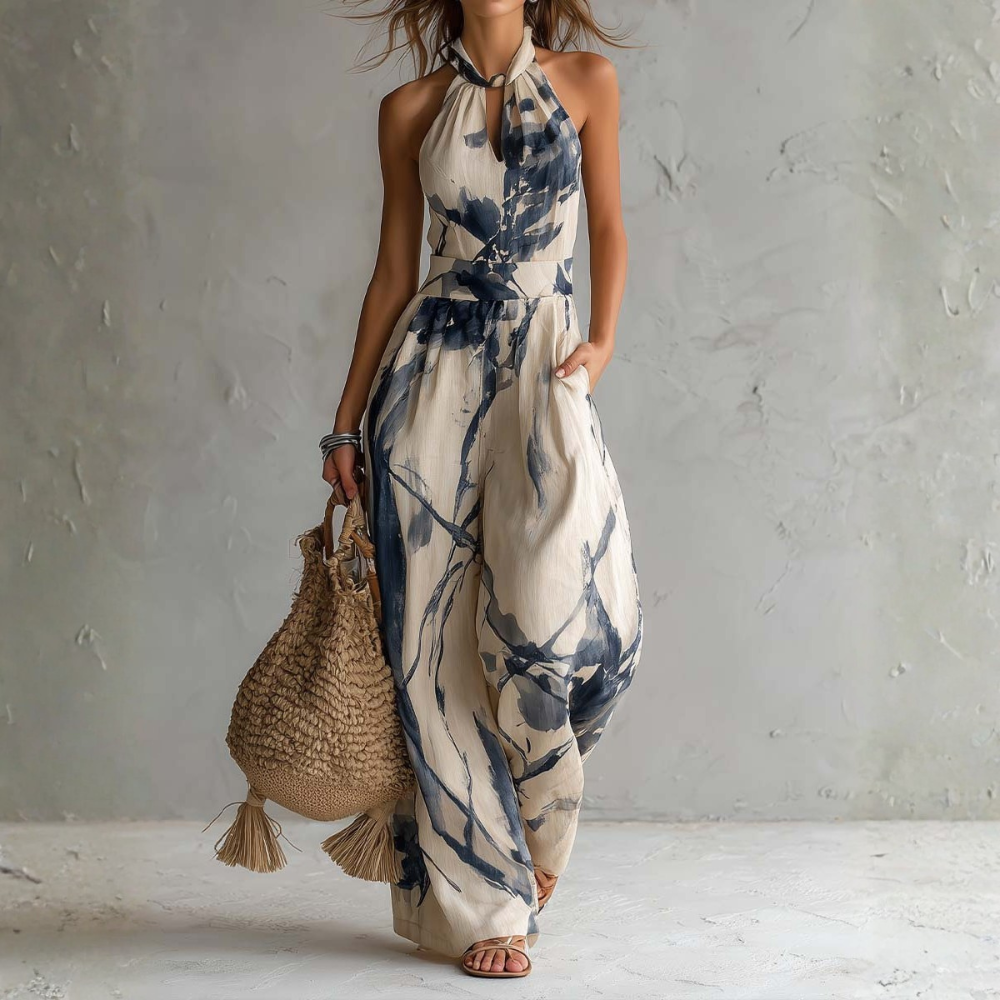 Giada™ | Artistic Halterneck Jumpsuit