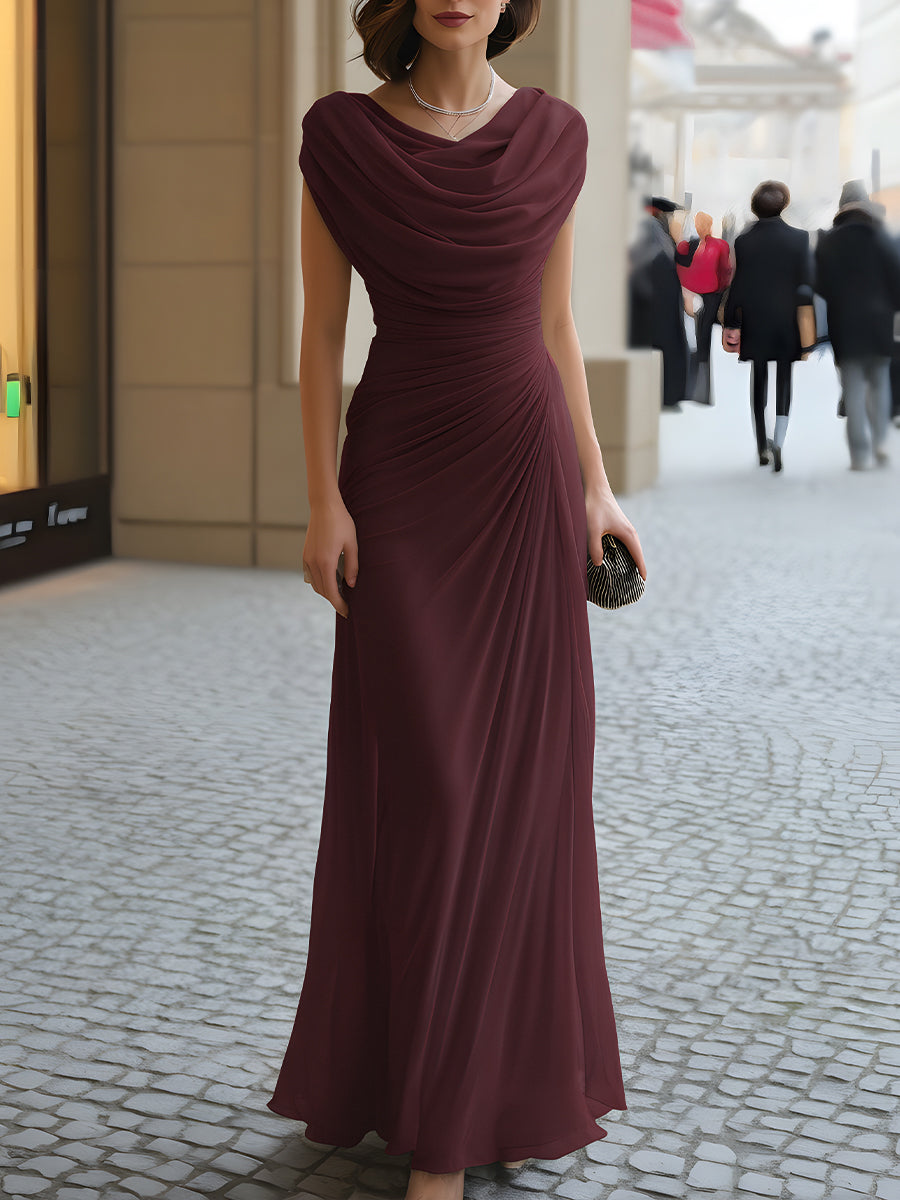 Celestine™ | Elegant Draped Maxi Dress