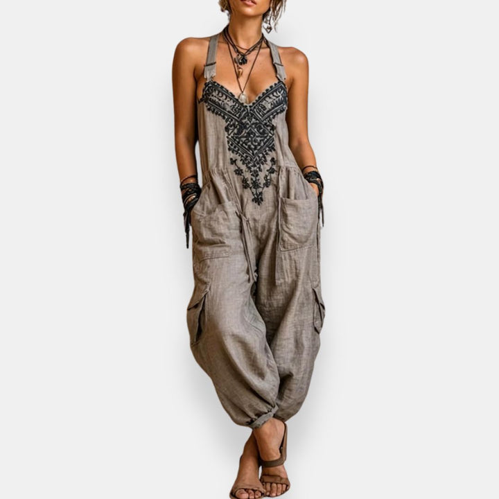 Aria™ | Bohemian Embroidered Jumpsuit