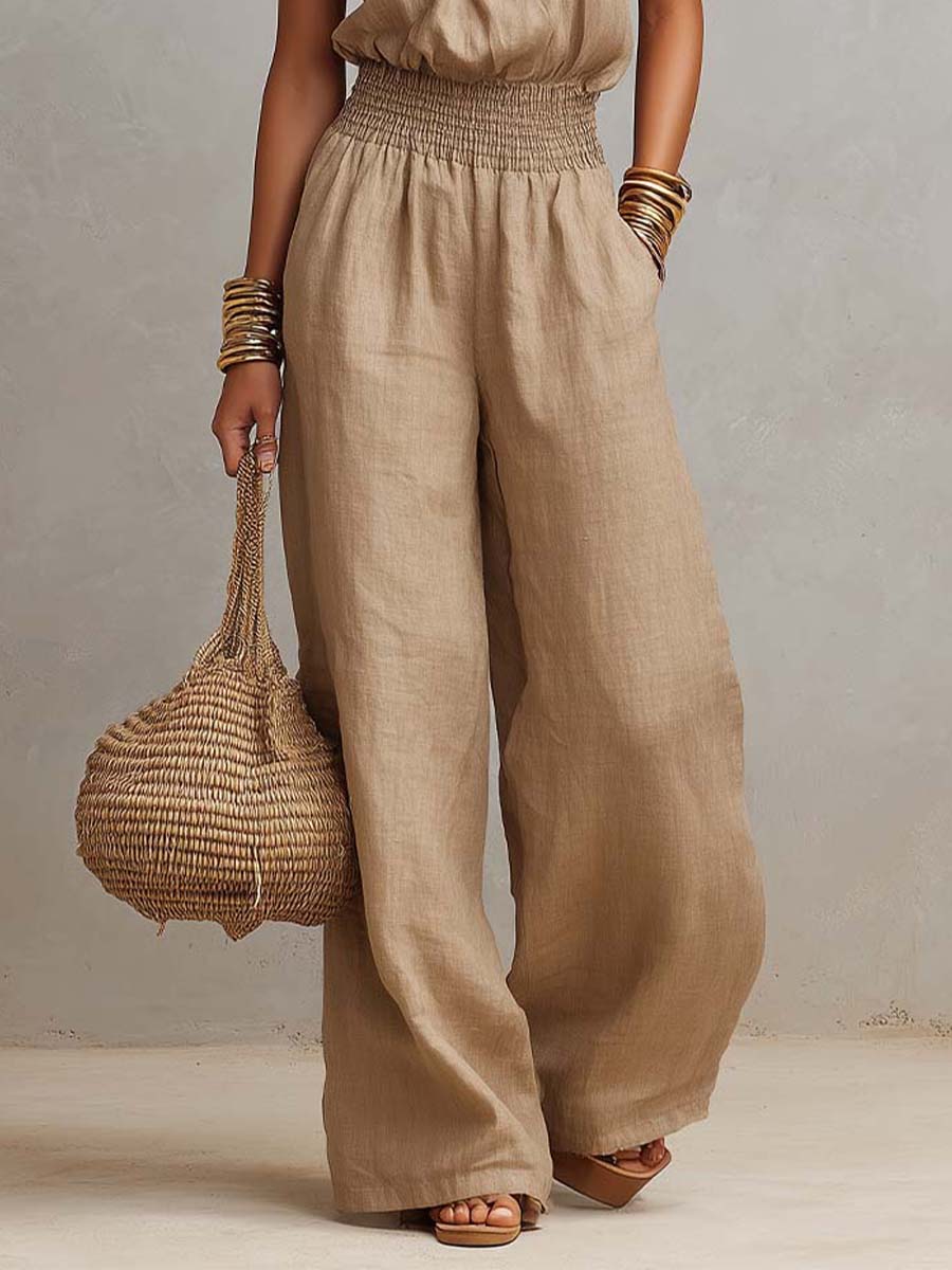 Aveline™ | Halterneck Linen Blend Jumpsuit
