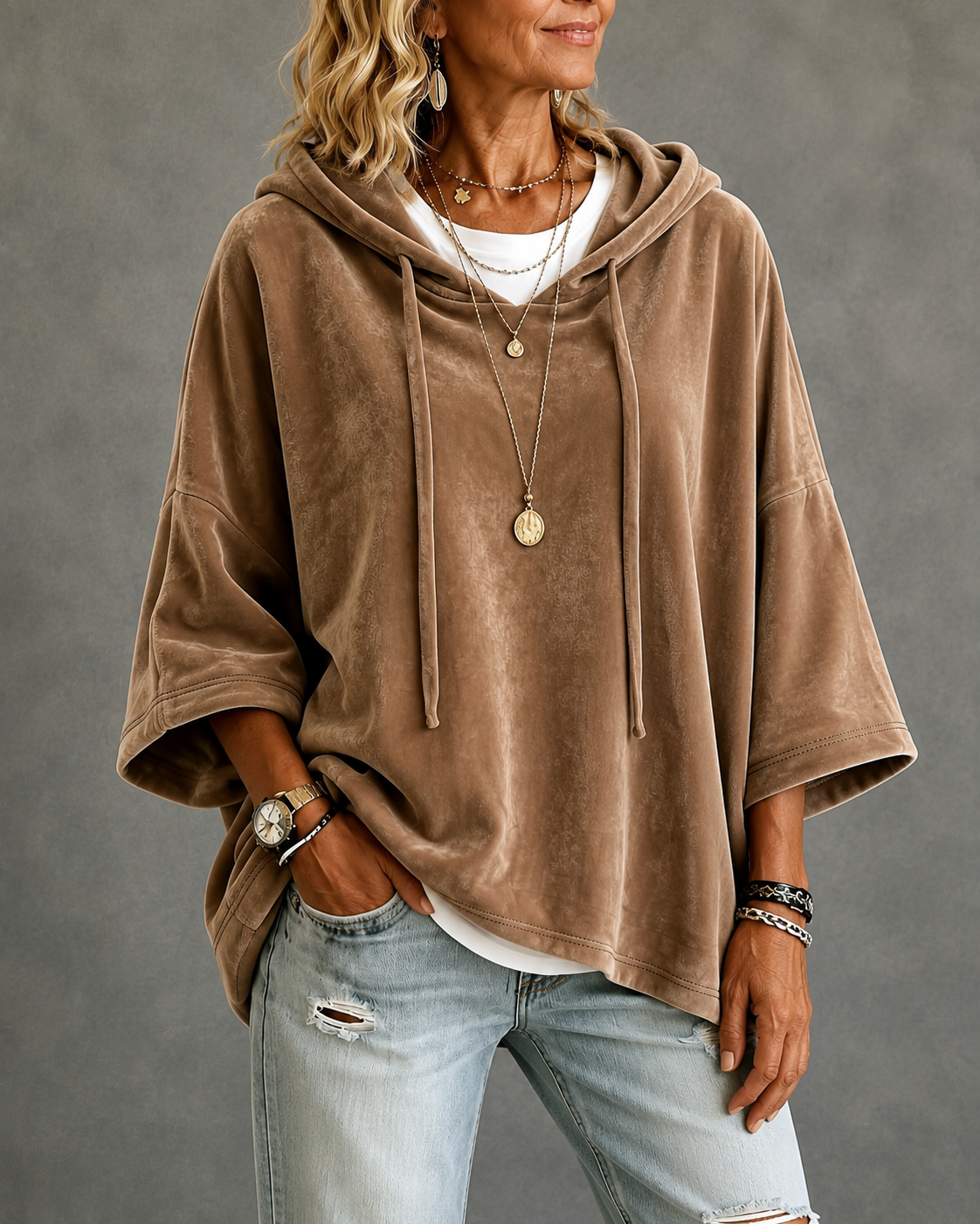 Luana | Luxe Velours Oversized Hoodie