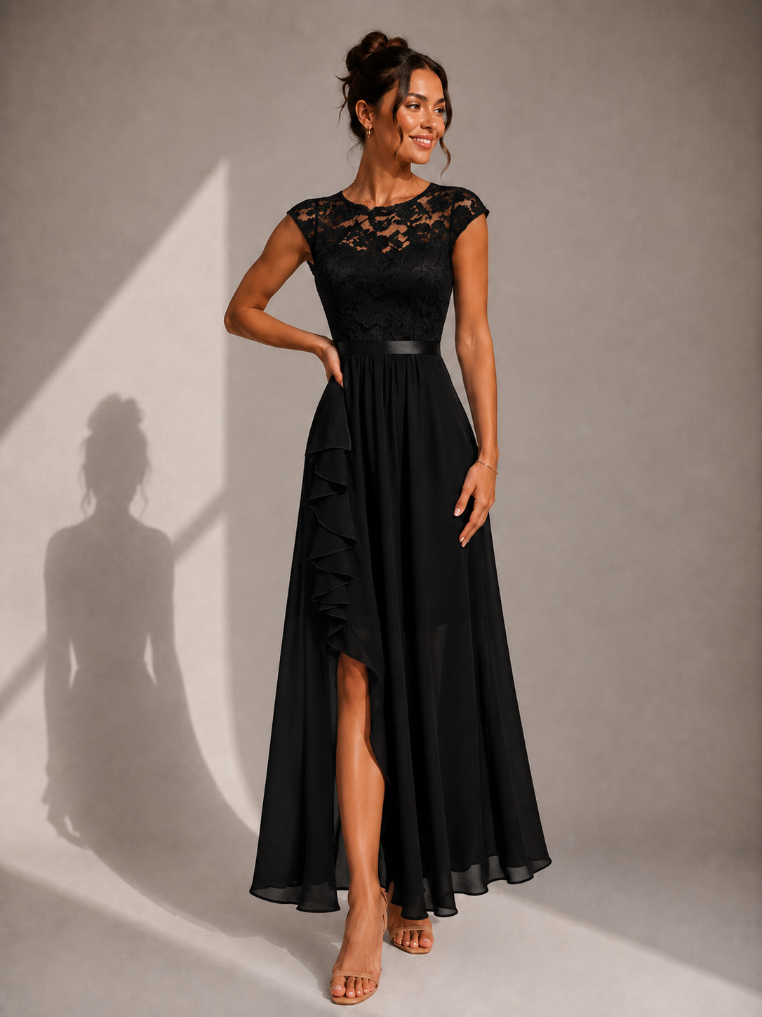 Halina | Evening Chiffon A-Line Dress