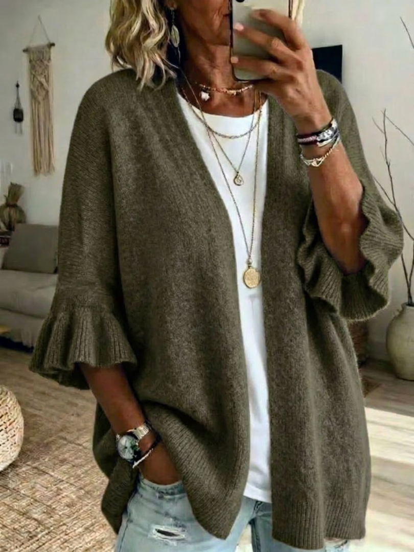 Marisol | Knit Vest with Ruffle Sleeves