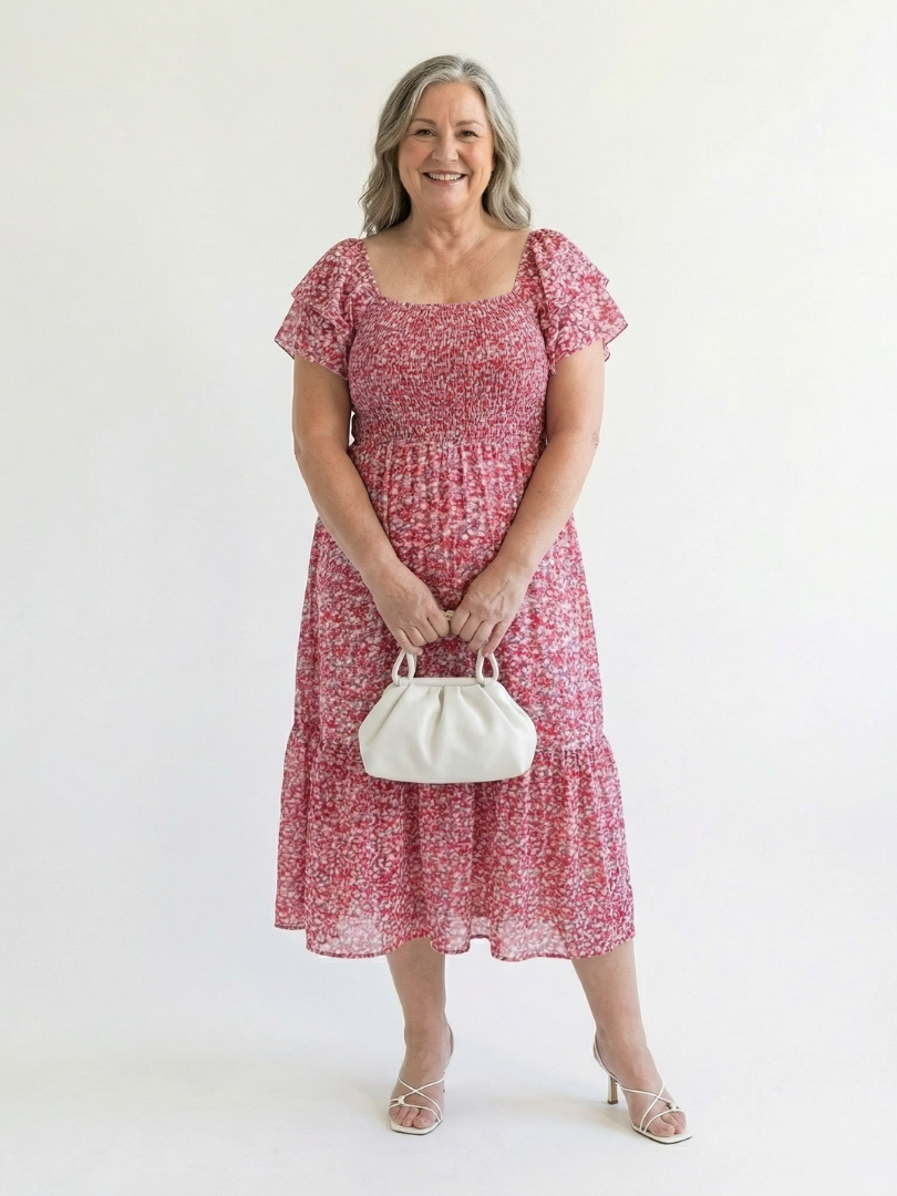 Ainhoa | Off-Shoulder Floral Midi Dress