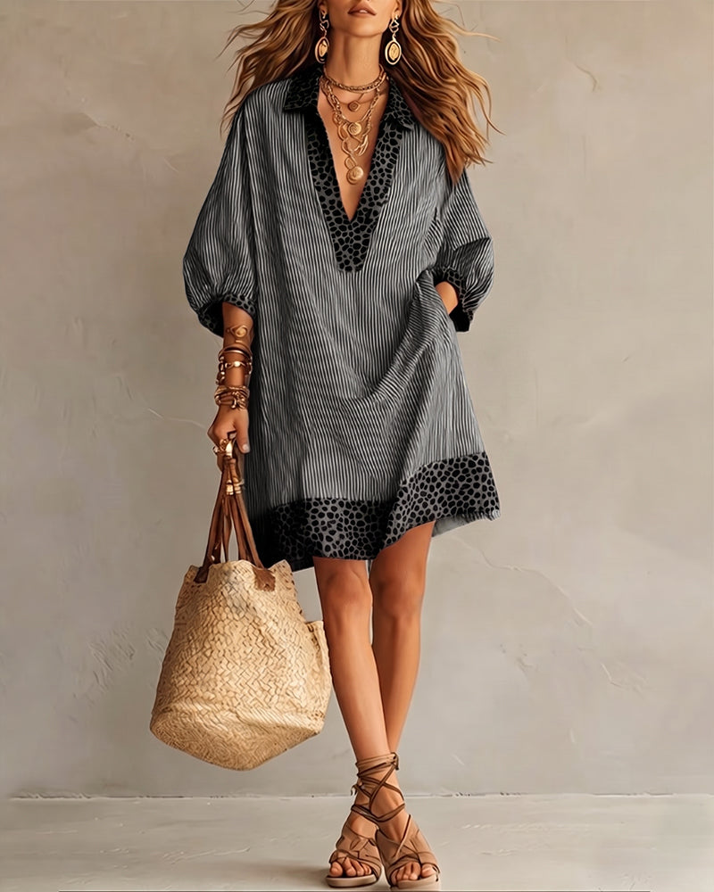 Luna™ | Bohemian Striped Shirt Dress