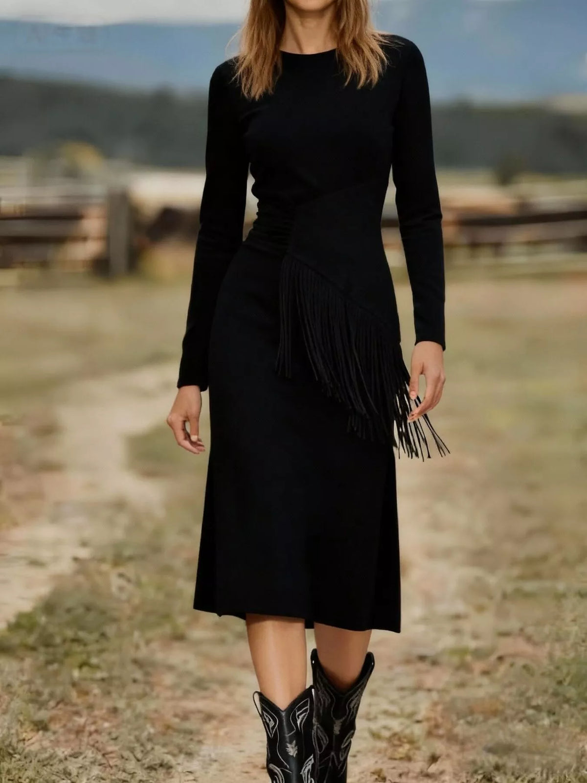 Wren | Fringe Statement Midi Dress