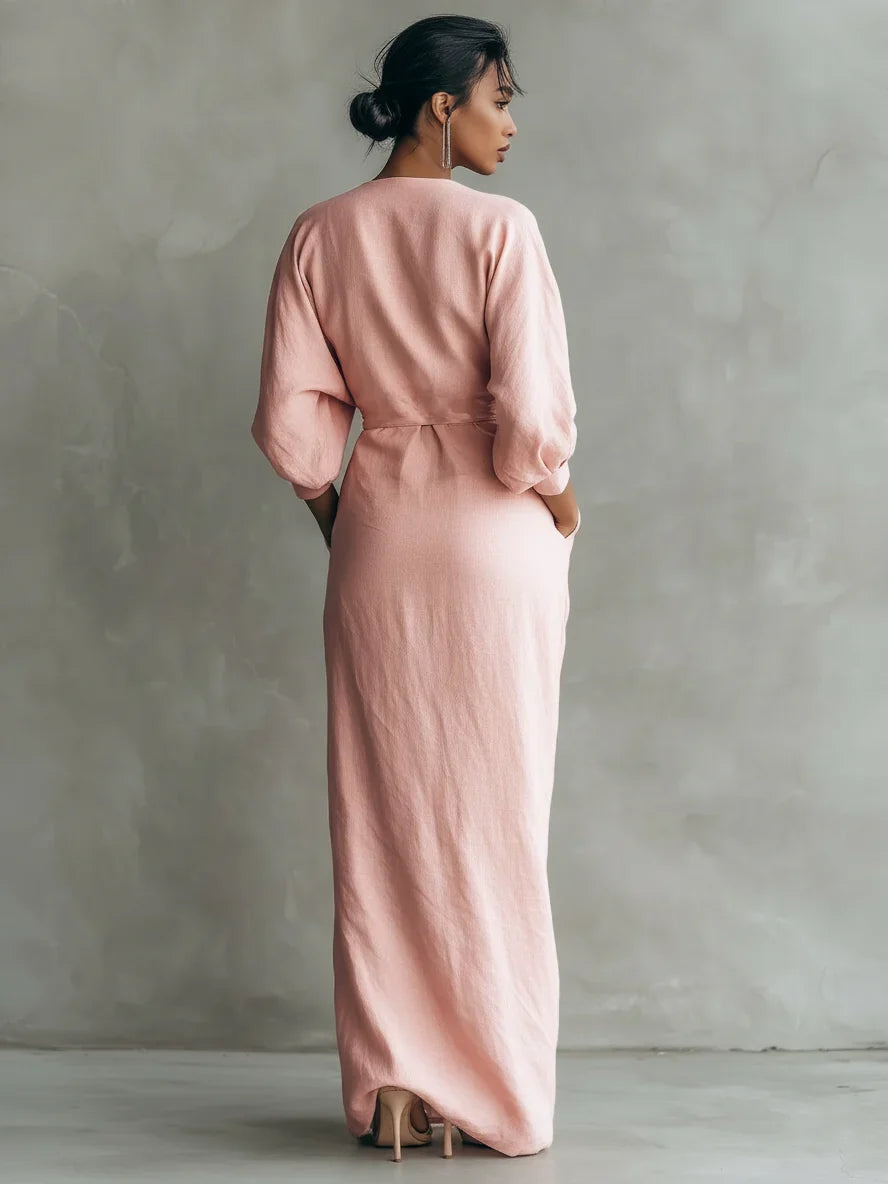 Noor | Simple V-Neck Maxi Dress