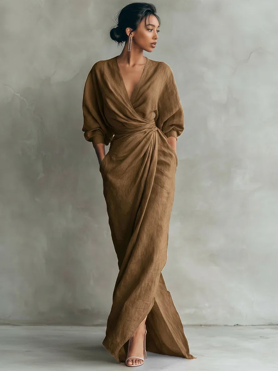 Noor | Simple V-Neck Maxi Dress